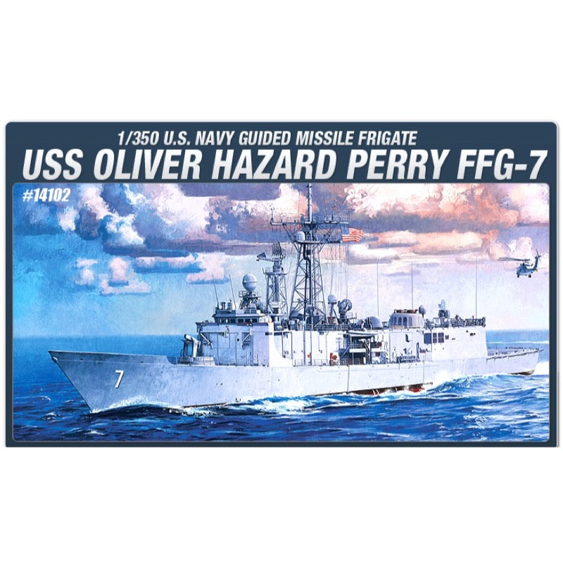 1/350 Scale USS Oliver Hazard Perry Frigate Model Kit - Academy 14102 - Perfect for Military History Enthusiasts & Model Ship Collectors