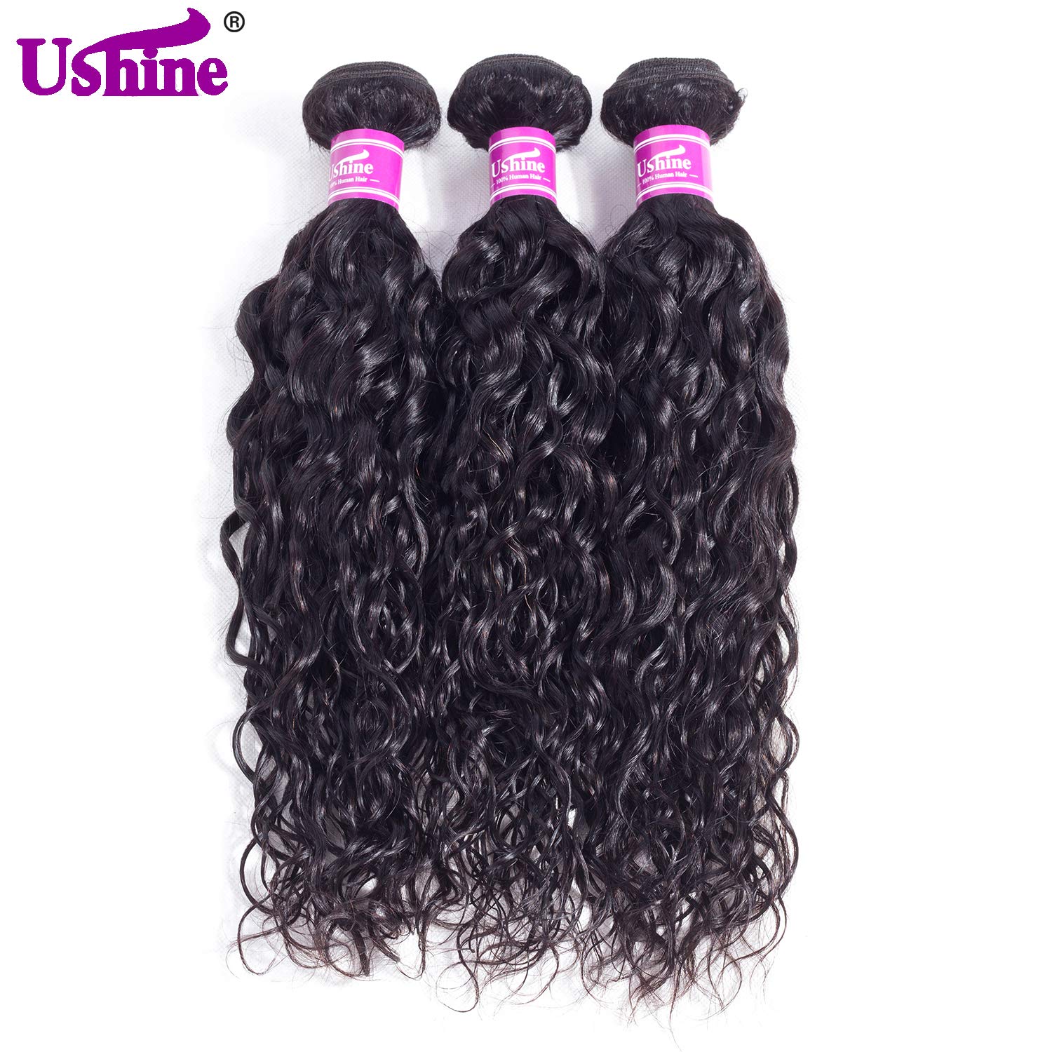 8A Grade Brazilian Virgin Hair Bundles 24 22 20 Inch - Wet & Wavy Unprocessed Human Hair Weave for Water Wave Hairstyles | Natural Black Color | Perfect for Daily Wear, Parties & Special Occasions