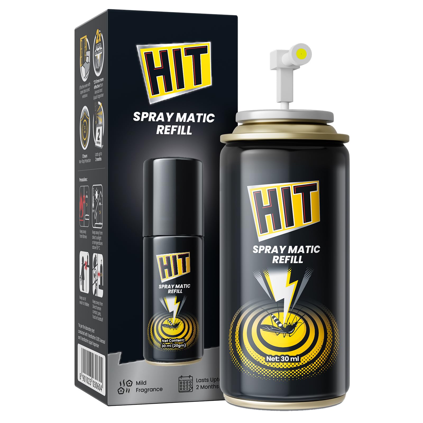 Automatic Mosquito Repellent Dispenser Refill - 2 Hour Spray Intervals for 6 Hours of Protection | 12 Hour Mosquito Control | Long-Lasting 2 Month Supply | Ideal for Patios, Camping & Outdoor Activities