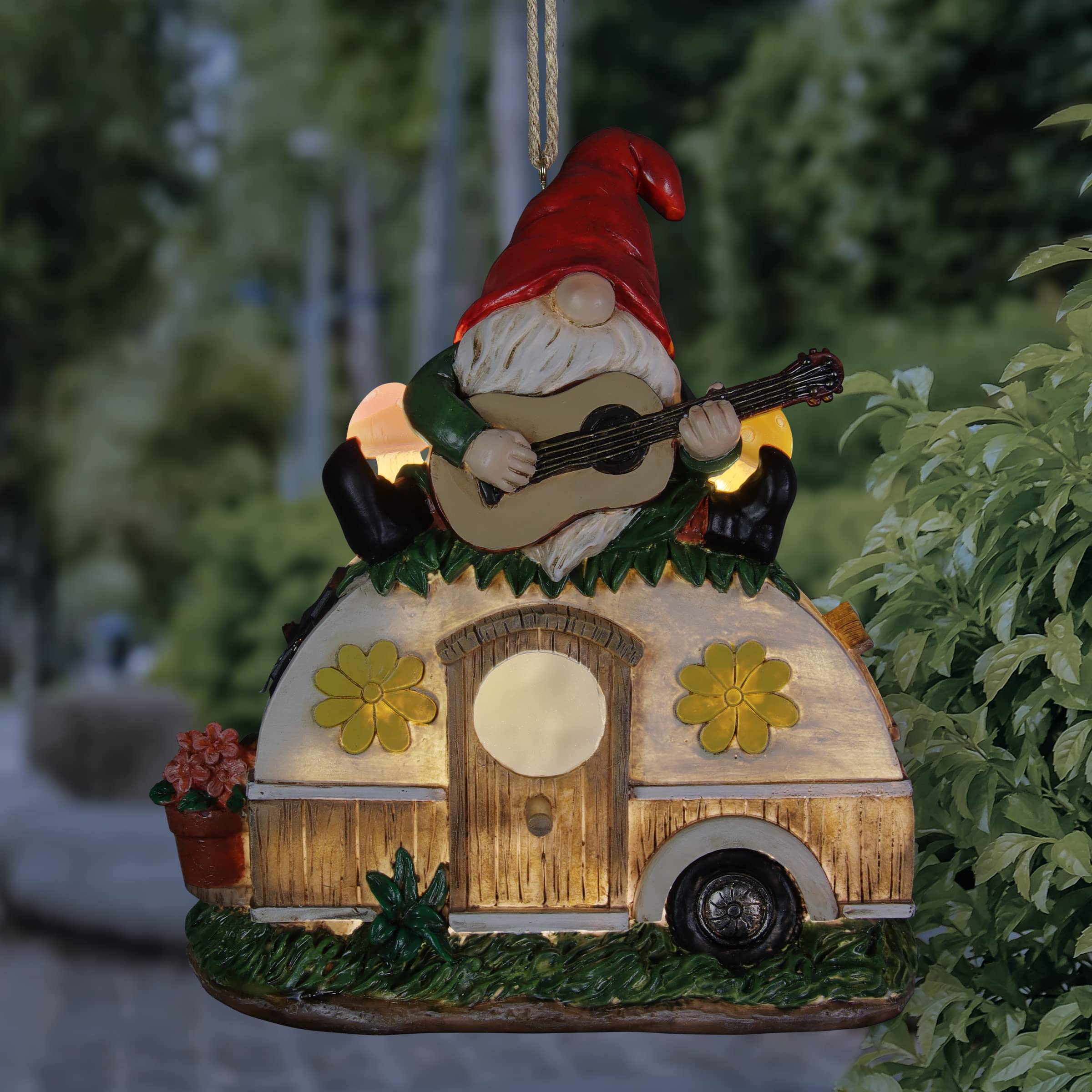Exhart Vintage Vehicle Bird House for Garden - Hand Painted Weatherproof Resin Birdhouse Decor | Outdoor Garden Ornament for Patio, Yard & Backyard Landscaping