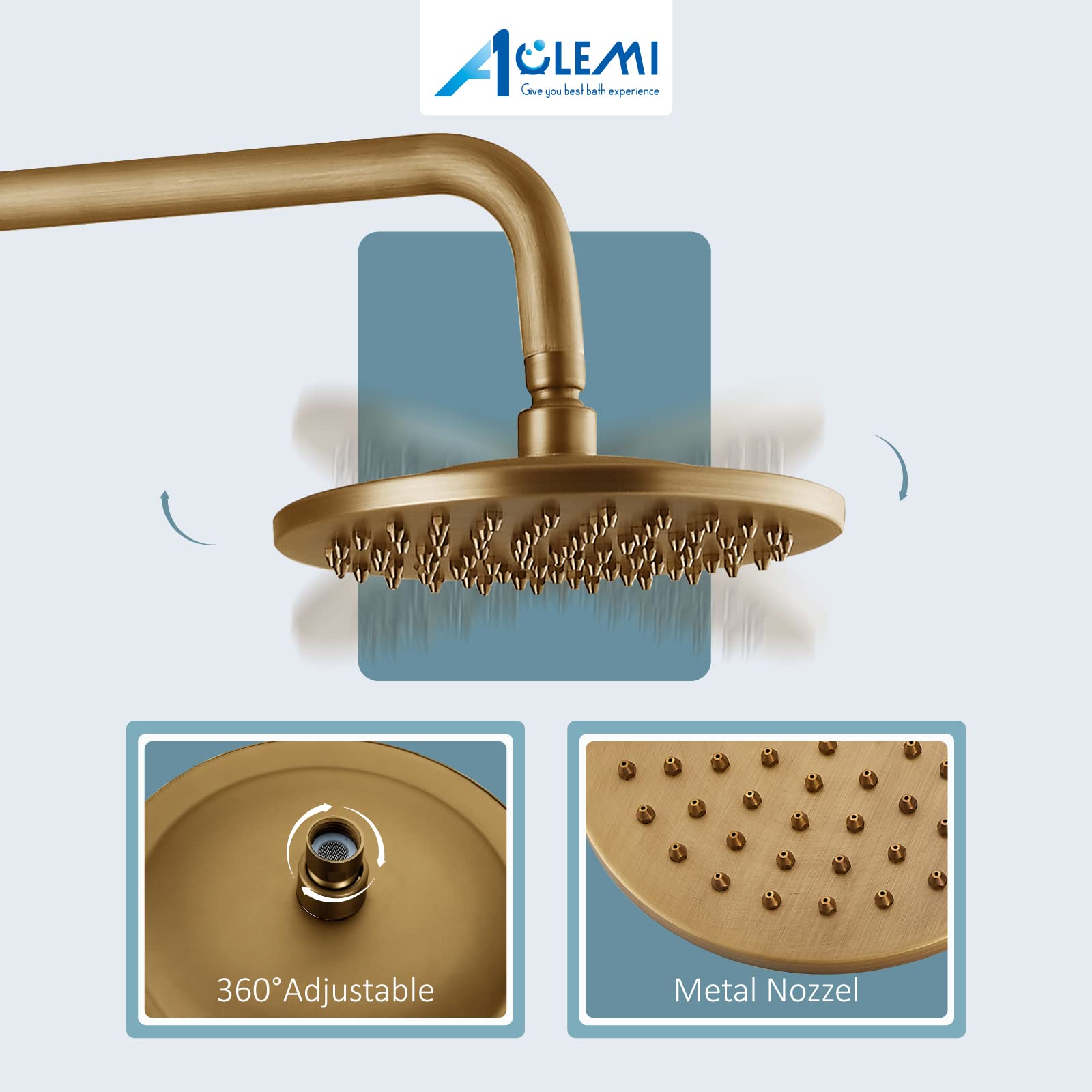 Vintage Antique Brass Tub Shower Faucet Set - 8 Inch Rainfall Shower Head with Handheld Spray, Triple Function Mixer Valve for Bathroom Remodeling | Perfect for Classic & Farmhouse Style Bathrooms