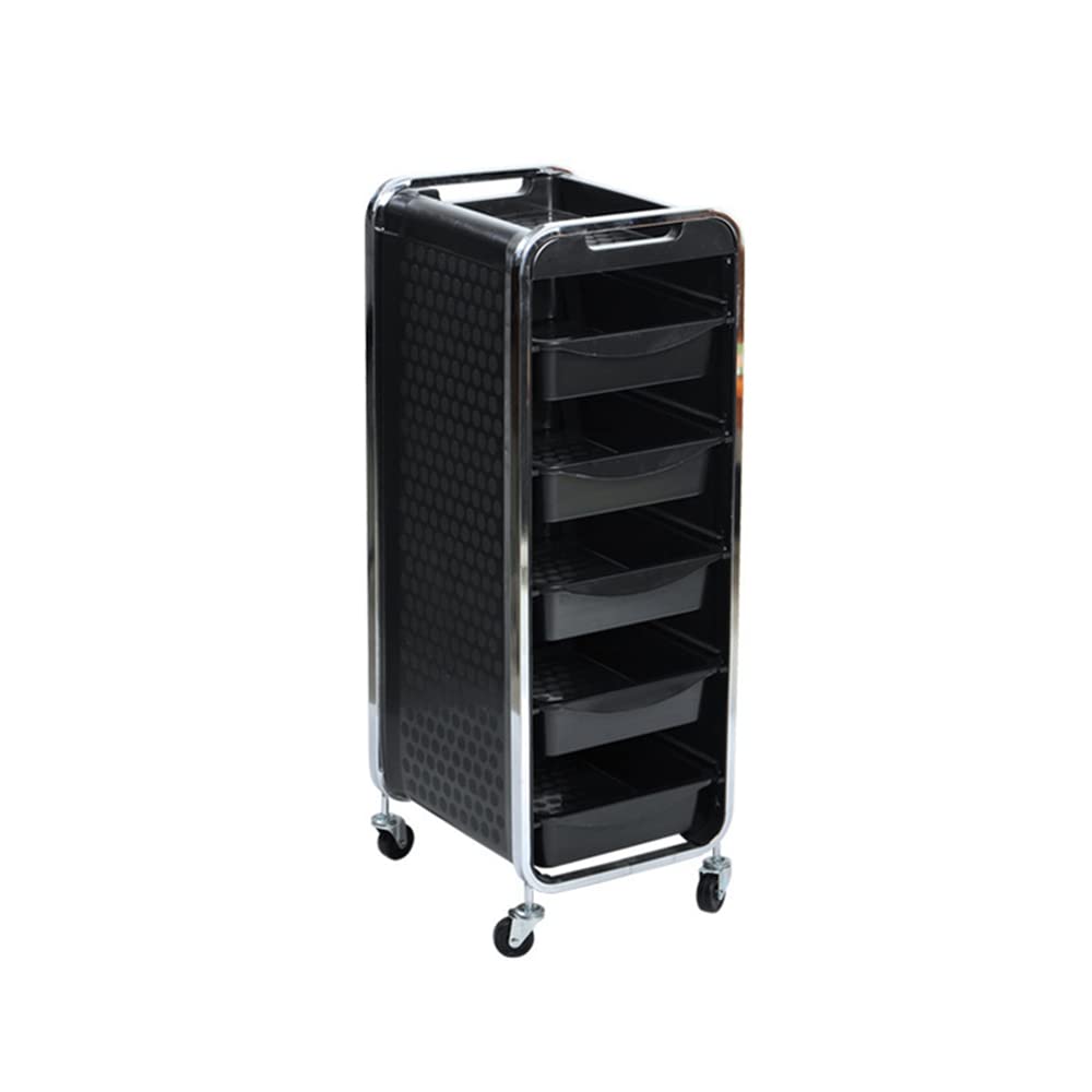 Professional Hair Salon & Barber Shop Supplies - Mobile Tool Cabinet & Beauty Salon Trolley with Storage, Black - Perfect for Salon Organization & Stylist Tools Storage