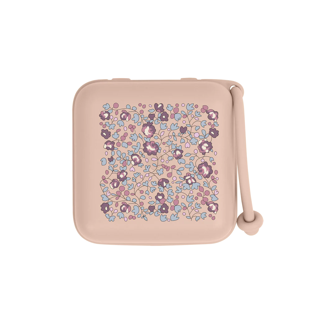 BIBS x Liberty Paci Pod Pacifier Holder Case - Eloise Blush | Baby Pacifier Storage & Travel Organizer for On-the-Go Parents