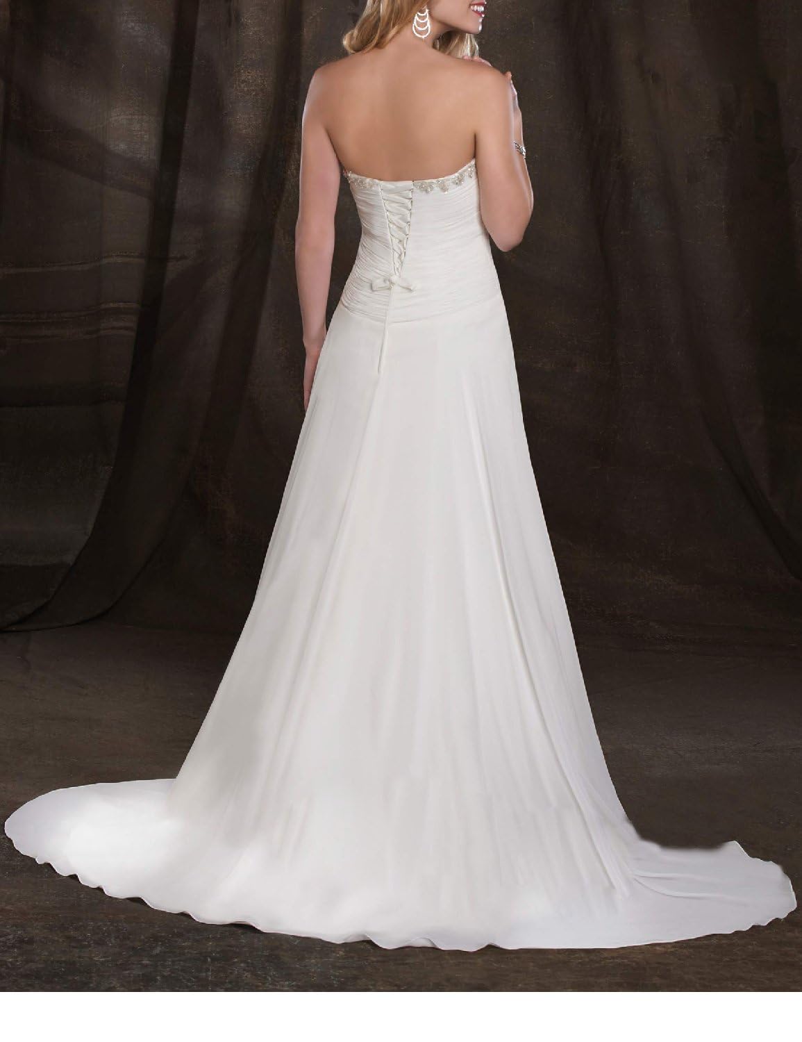 2025 Strapless Chiffon Beach Wedding Dress - A-Line Long Bridal Gown for Bride | Perfect for Beach, Destination & Summer Weddings