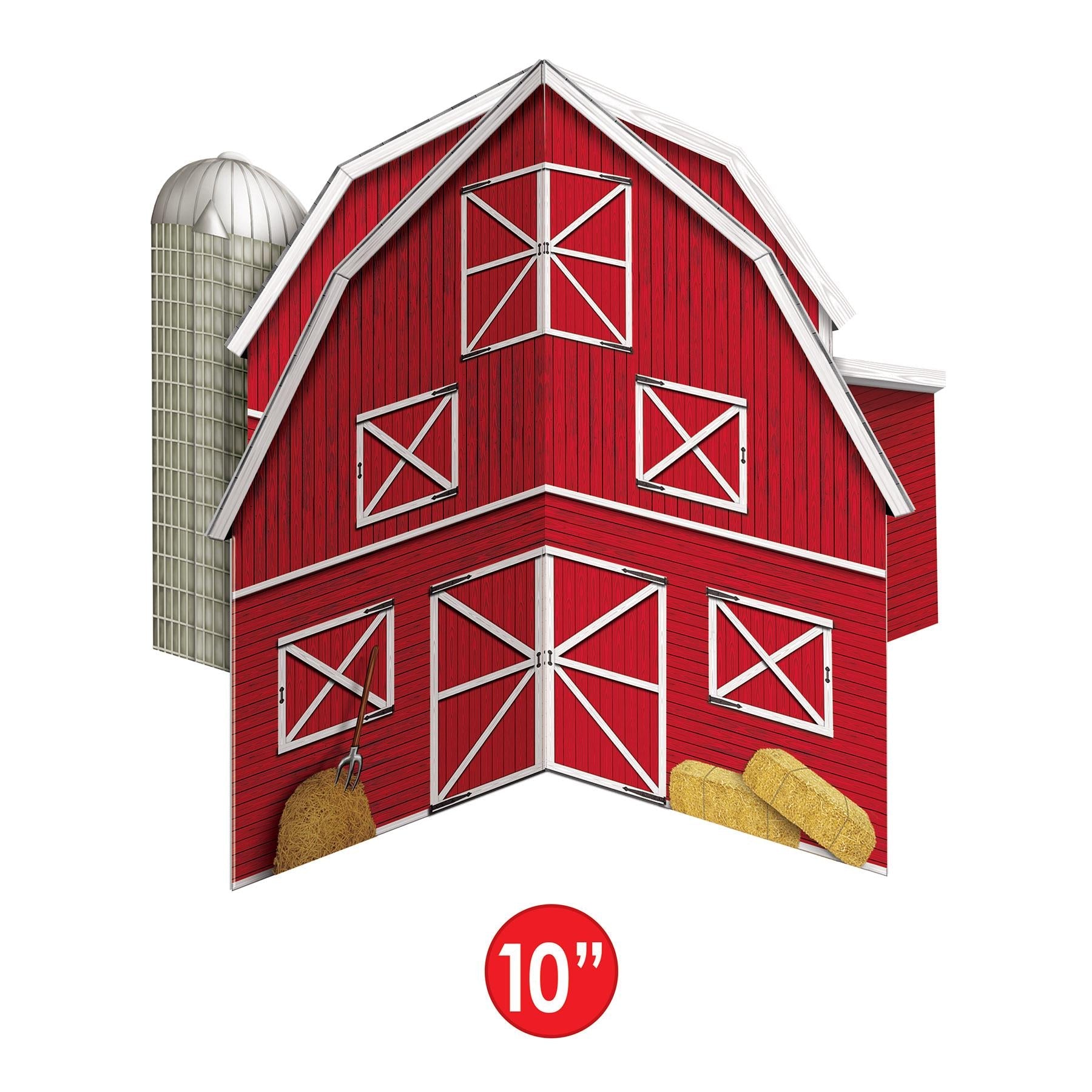 12 Pack Beistle 3D Barn Party Centerpieces - Farm Theme Table Decorations for Birthday, Wedding & Baby Showers - Perfect for Rustic Country Weddings, Farmhouse Parties & Western Events