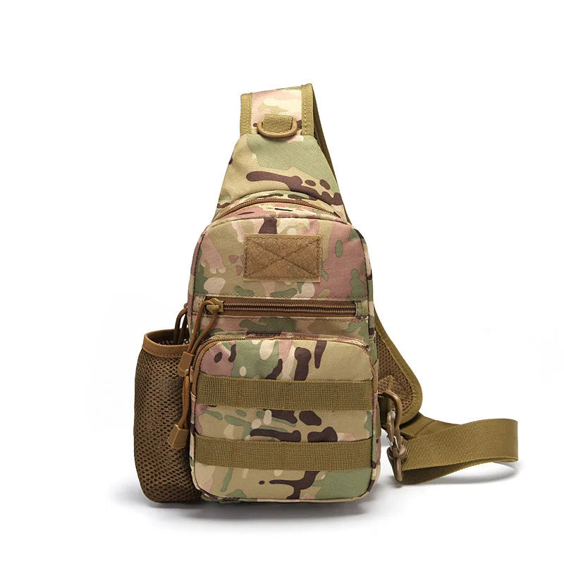 Portable Hiking & Travel Sling Shoulder Bag - MOLLE Chest Pack for Men - Outdoor Sports Bottle Pouch - Camping Hunting Fishing Backpack - Perfect for Hiking, Travel & Outdoor Adventures