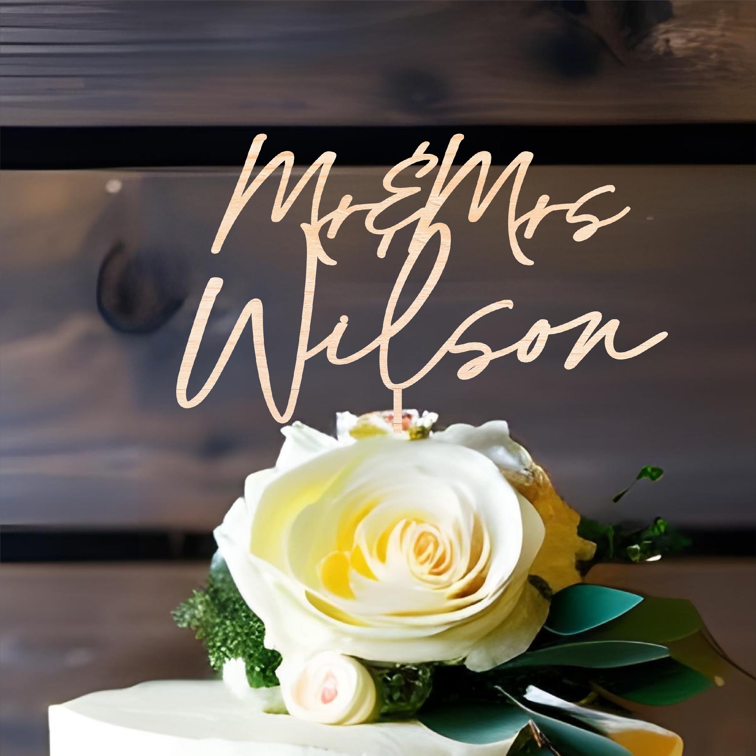 Personalized Cake Topper - Custom Name Wedding Cake Topper for Bride & Groom - Elegant Cake Decoration for Weddings, Anniversaries & Special Celebrations