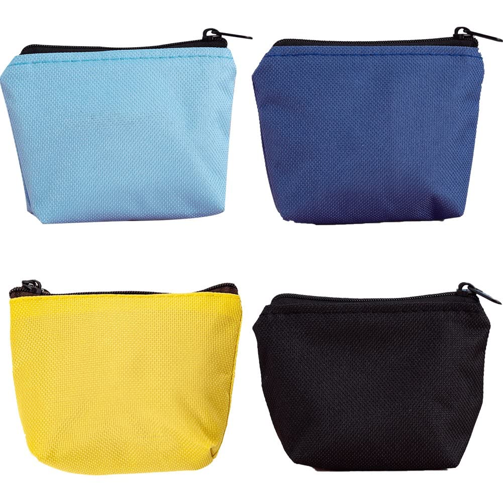 4pcs Mini Canvas Coin Purse - Small Portable Wallet for Credit Cards, ID, Keys, Headphones & Lipstick | Perfect for Travel, Shopping & Everyday Use