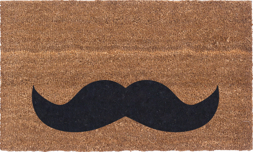 Mustache Vinyl Coir Doormat - Non-Slip, Durable & Stylish Welcome Mat for Front Door - Perfect for Home, Office & Porch Decor