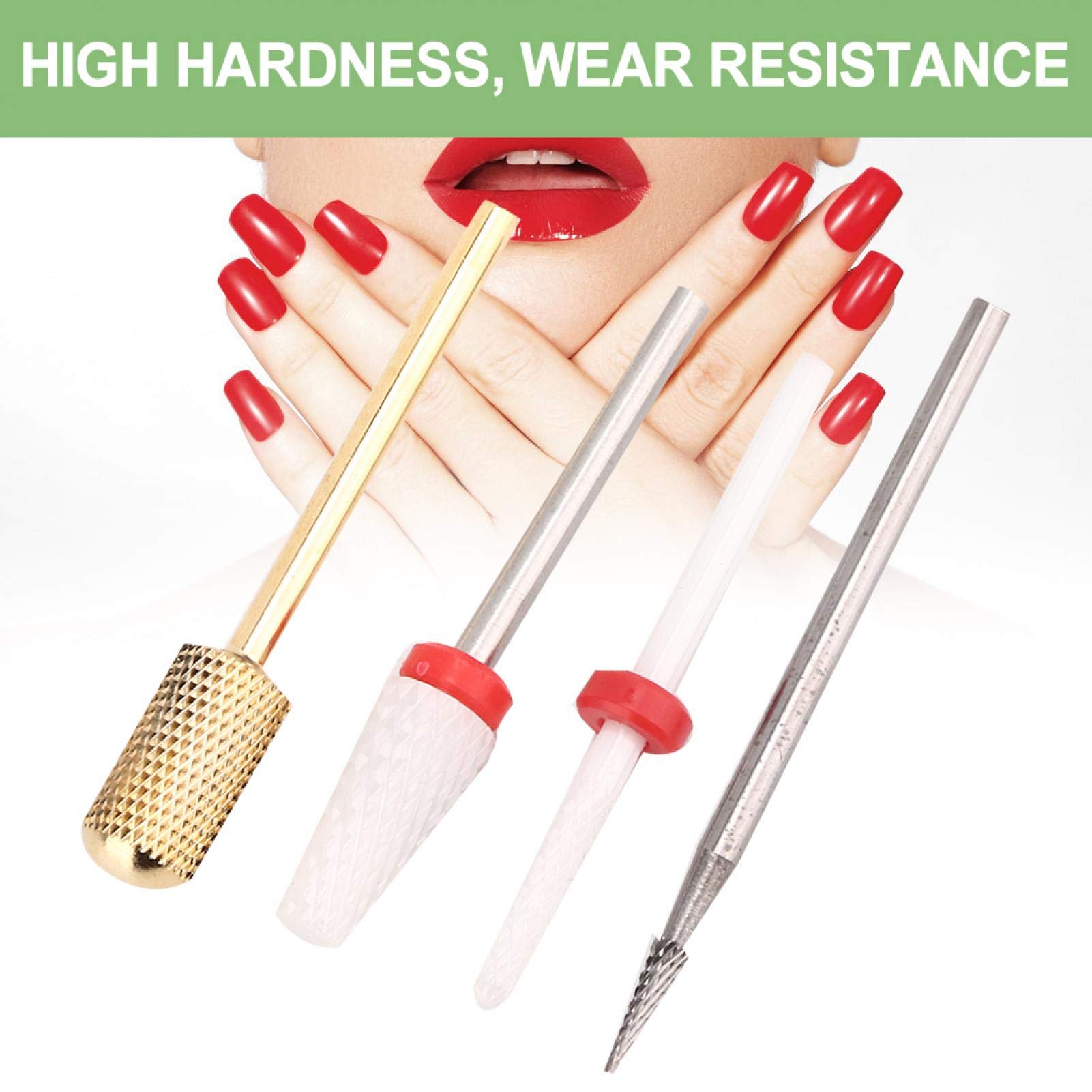 4PCS Professional Nail Drill Bits Set - 3/32 Inch Acrylic Nail File, Cuticle Drill & Fine Grit Efile Bits for Manicure, Pedicure & Salon Use - Perfect for Home Nail Care & Professional Nail Art (FD-8)