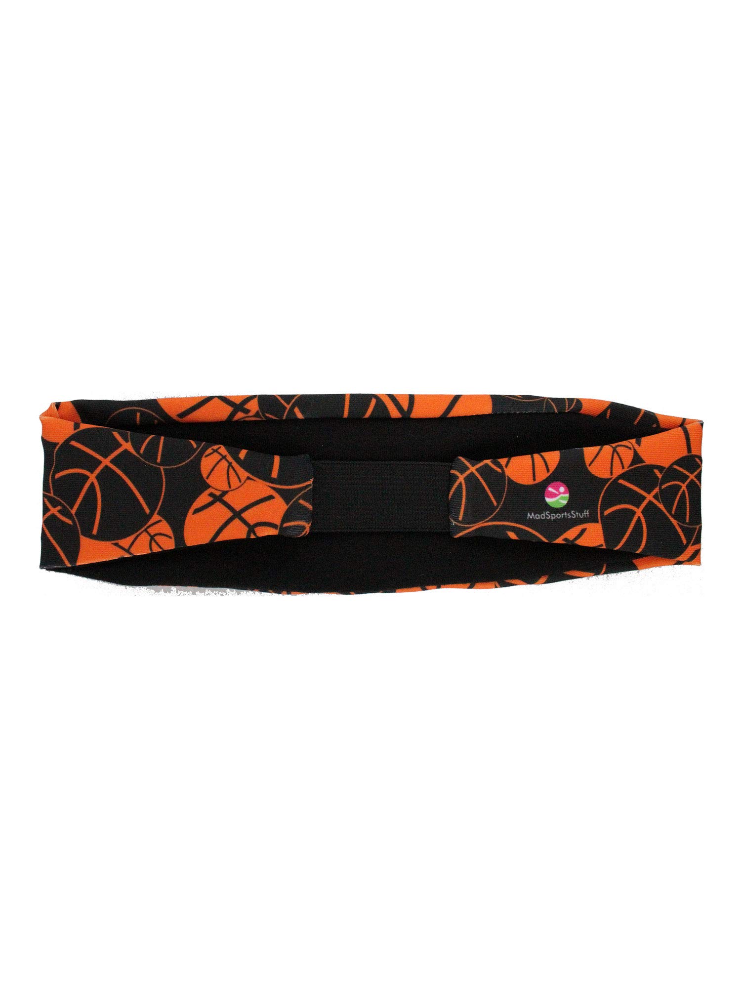 MadSportsStuff Crazy Girls Basketball Headband with Basketball Logos - Moisture Wicking Sports Headband for Women & Teens - Perfect for Basketball, Volleyball, Workouts & Gym Sessions