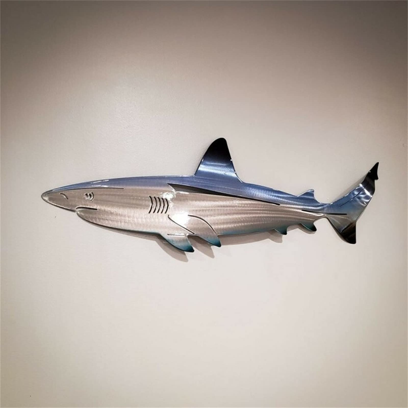 Blue Shark Metal Wall Art Decor - 20