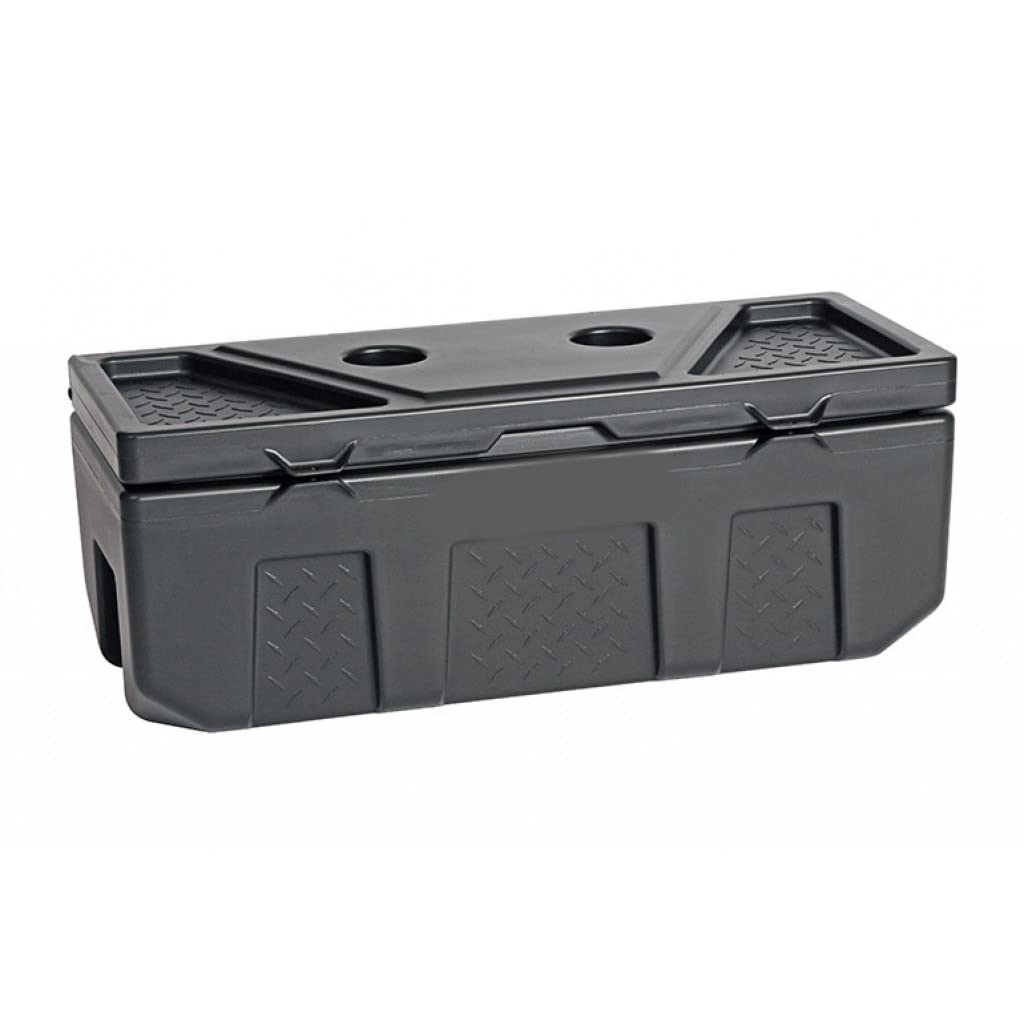 Dee-Zee Heavy Duty Poly Chest Tool Box - 35 x 13 x 14 Inches, Black Storage Organizer for Tools, Equipment & Automotive Supplies | Perfect for Garage, Workshop, Truck & Job Site Organization