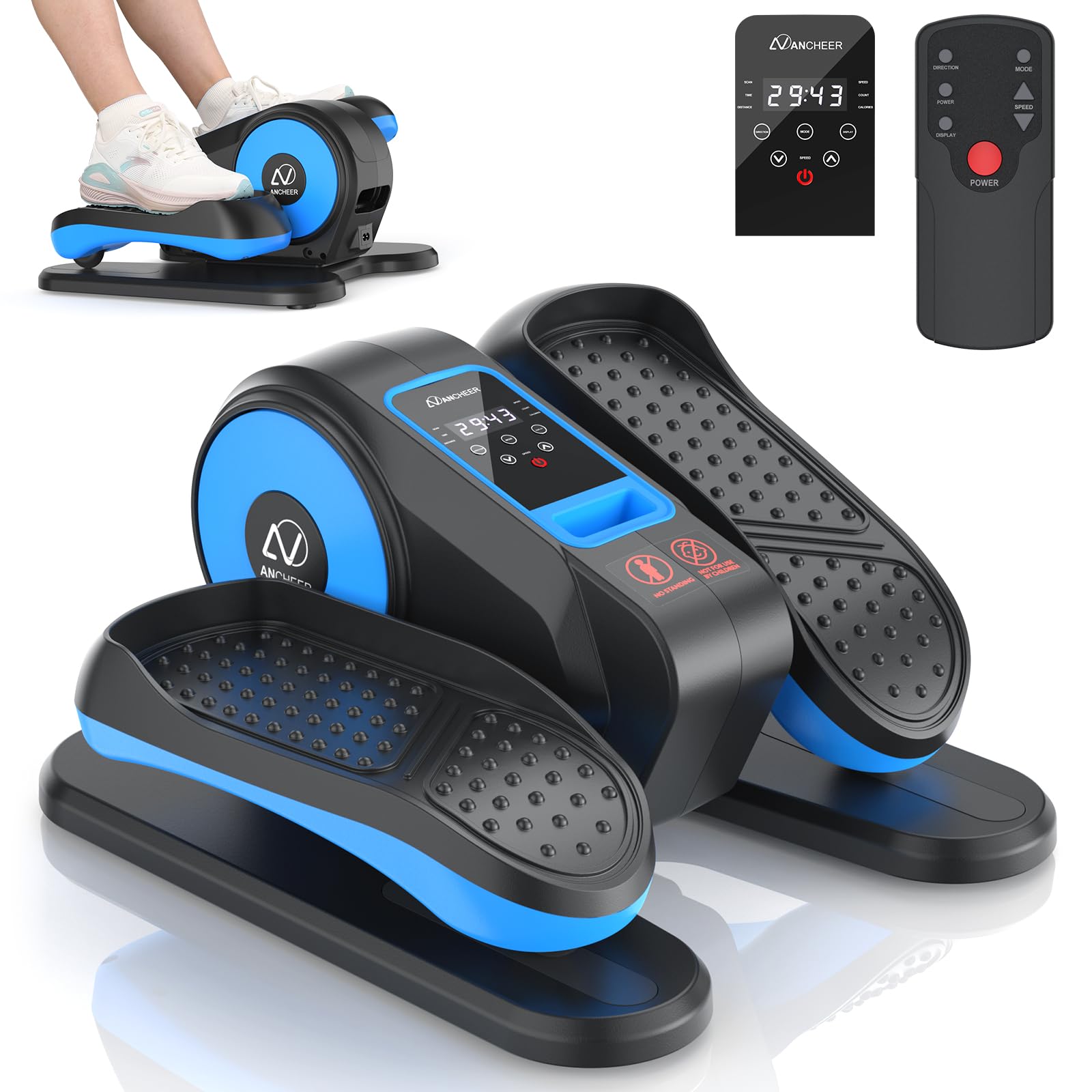 ANCHEER Under Desk Elliptical Machine - Motorized Leg Exerciser for Seniors & Office Workers, 12-Speed Adjustable Seated Elliptical Trainer - Perfect for Home Office, Physical Therapy & Sedentary Lifestyle