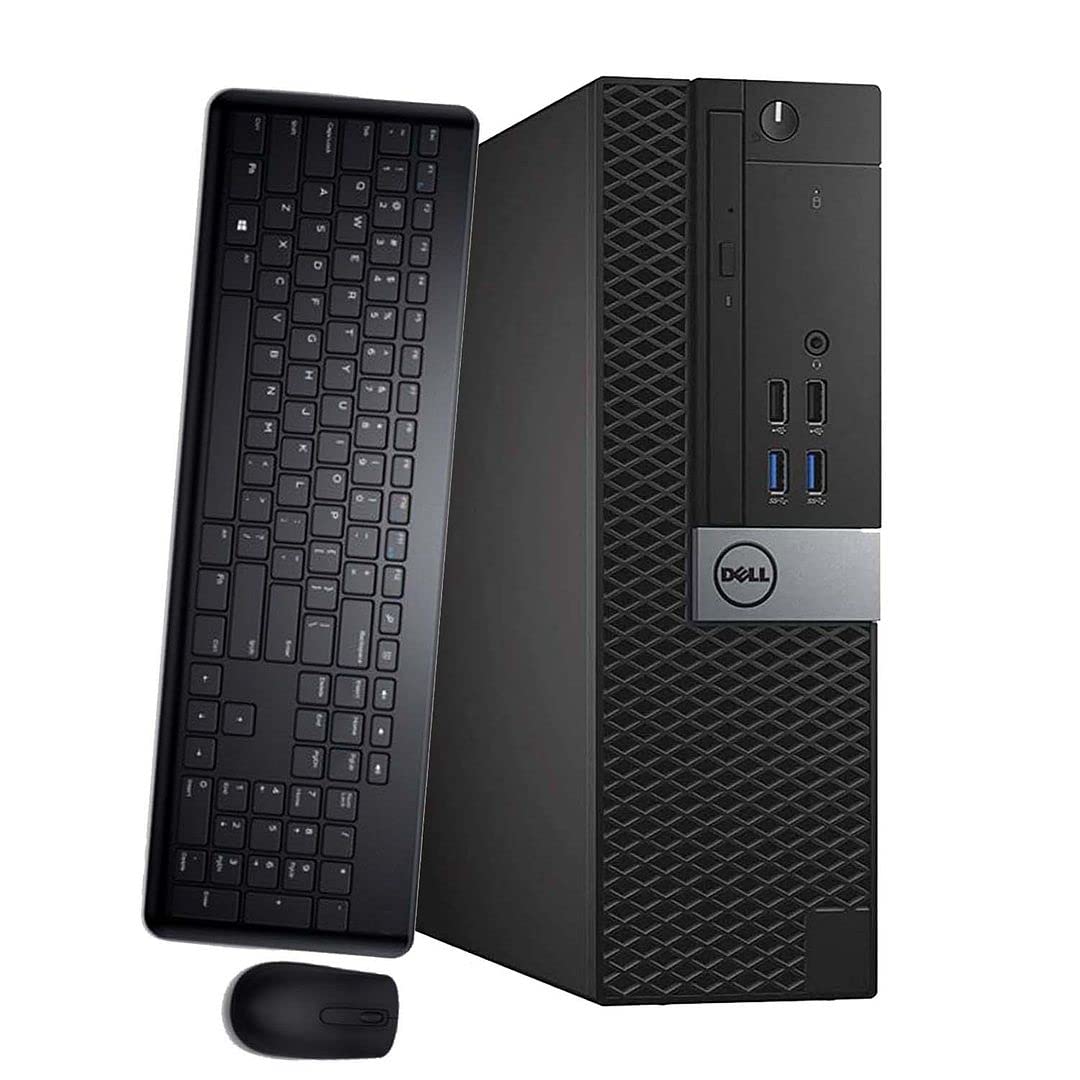 DELL OptiPlex 3040 SFF Business Desktop Computer - Intel Core i7-6700 Quad-Core 3.4GHz (Turbo 4.0GHz), 16GB RAM, 256GB SSD, WiFi, Bluetooth, HDMI, Dual Monitor Support, Wireless Keyboard & Mouse, Windows 10 Pro (Renewed) - Perfect for Home Office, Remote Work & Small Business Computing