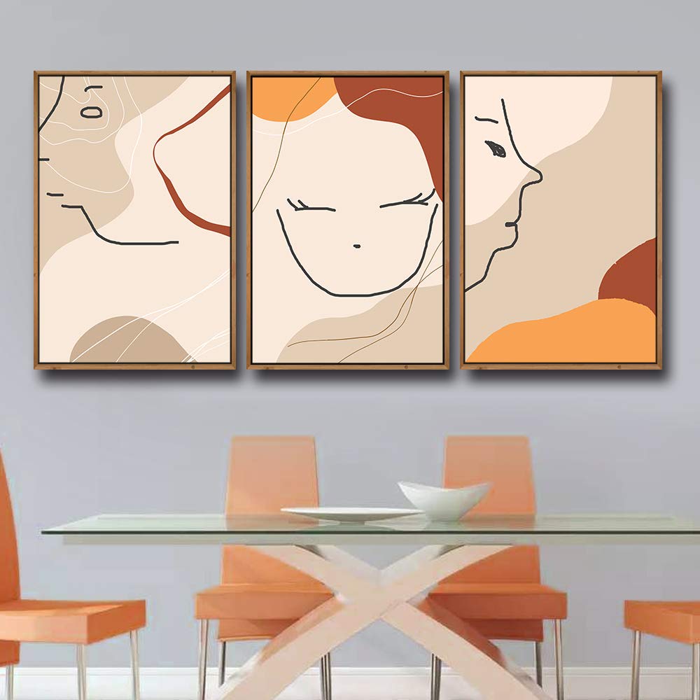 Idea4Wall 3-Piece Framed Canvas Wall Art Set - Modern Brutalist Mattis Prints for Living Room & Bedroom Decor - 16x24 Inch Ready-to-Hang Wall Art - Perfect for Home, Office & Apartment Decoration