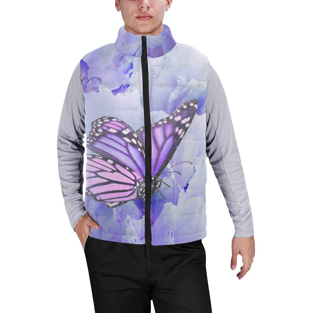 InterestPrint Men's Outdoor Casual Stand Collar Padded Vest Coat with Retro Reflective Sunglasses - Perfect for Hiking, Camping & Streetwear Fashion