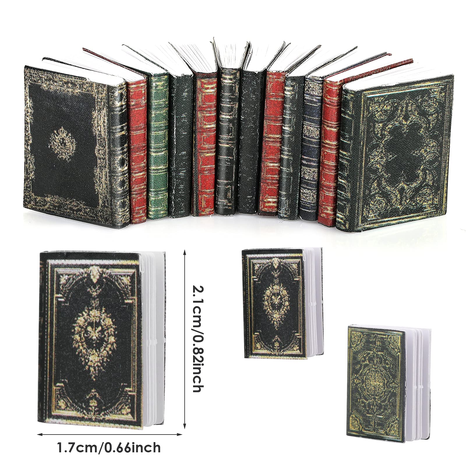 1:12 Scale Mini Dollhouse Books - 12 Pcs Miniature Model Decor for Kids Play & Room Decoration