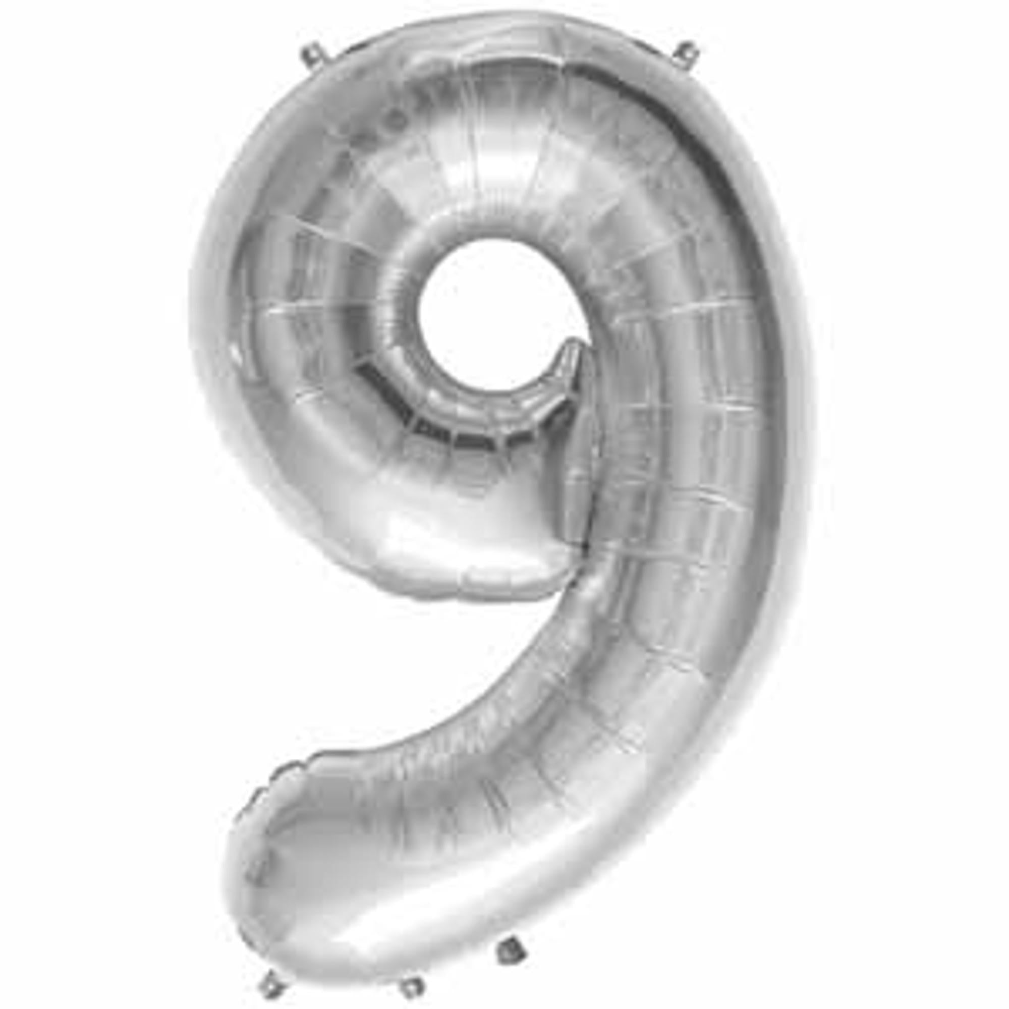Premium Silver #9 Balloons - Pack of 16 | Perfect for Birthday Parties, Baby Showers & Wedding Decorations