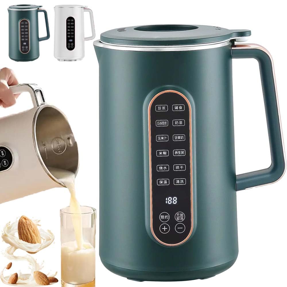 **Mylk Nut Milk Maker Machine - 8-in-1 Automatic Almond Milk Maker & Blender with 12h Delay Start, Keep Warm & Auto Clean (Green) - Perfect for Vegan, Dairy-Free, and Healthy Homemade Nut Milk**