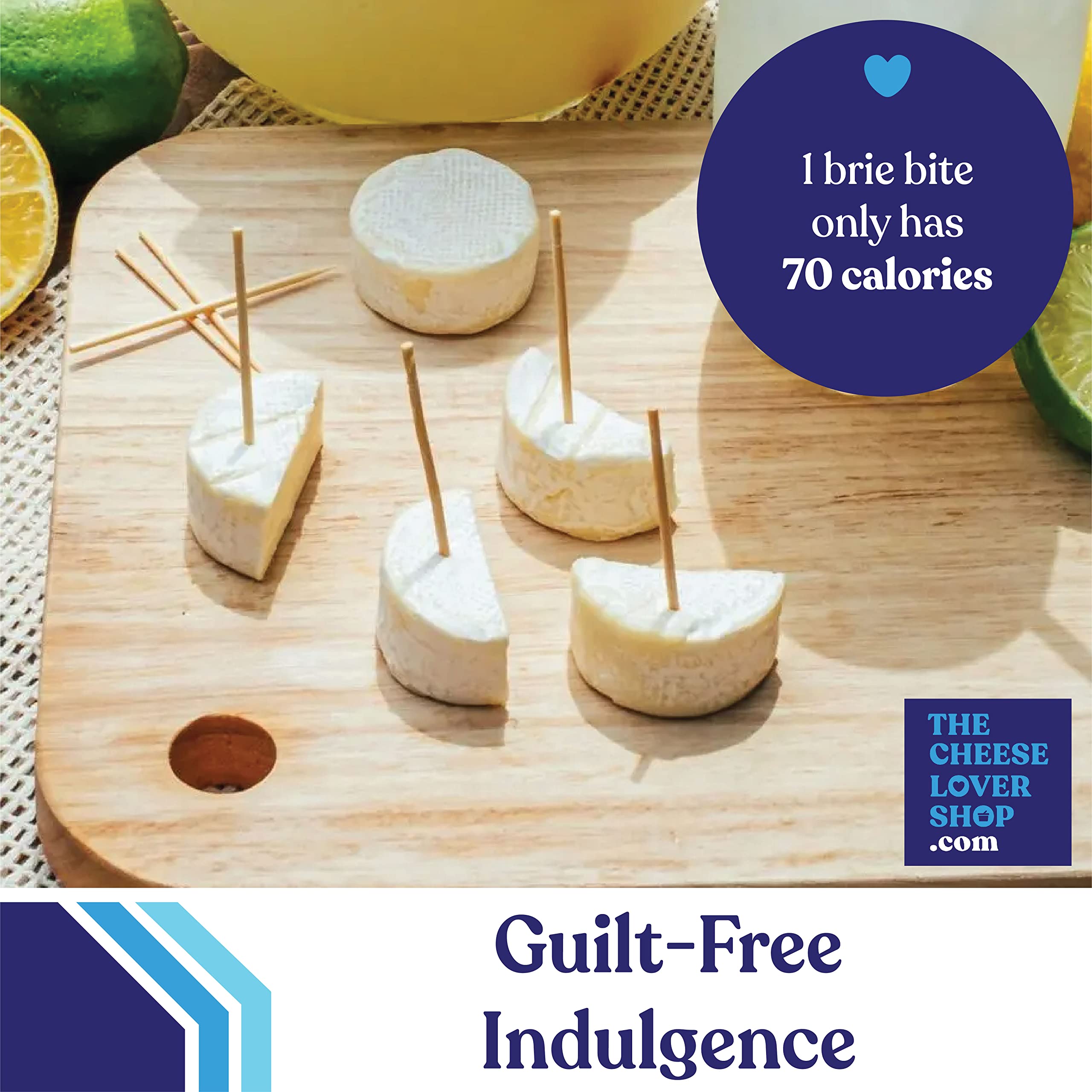 Ile de France Brie Cheese - 60 Soft Ripened French Mini Brie (0.9 oz Each) - Perfect for Picnics, Parties & Charcuterie Boards - Individually Wrapped Brie Bites from The Cheese Lover Shop