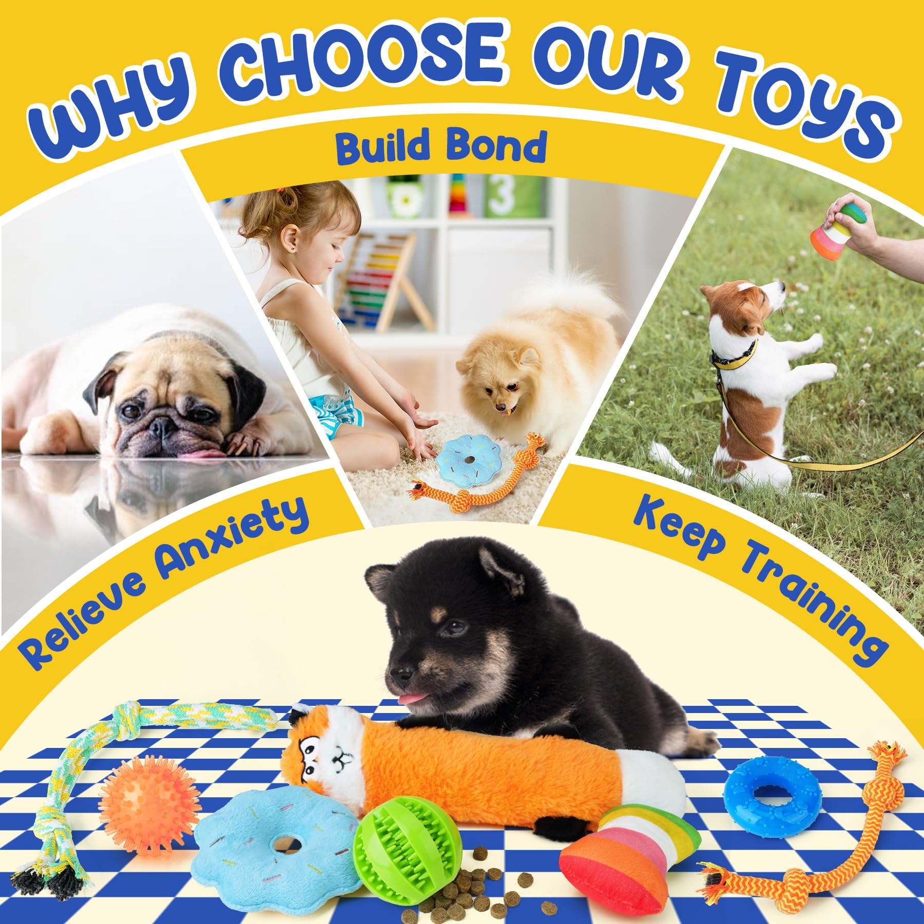 9 Pack Puppy Teething Toys for Small Dogs - Interactive Chew Toys with Rope, Treat Ball & Squeaky Toys for Boredom Relief | Perfect for Puppy Training, Playtime & Dental Health