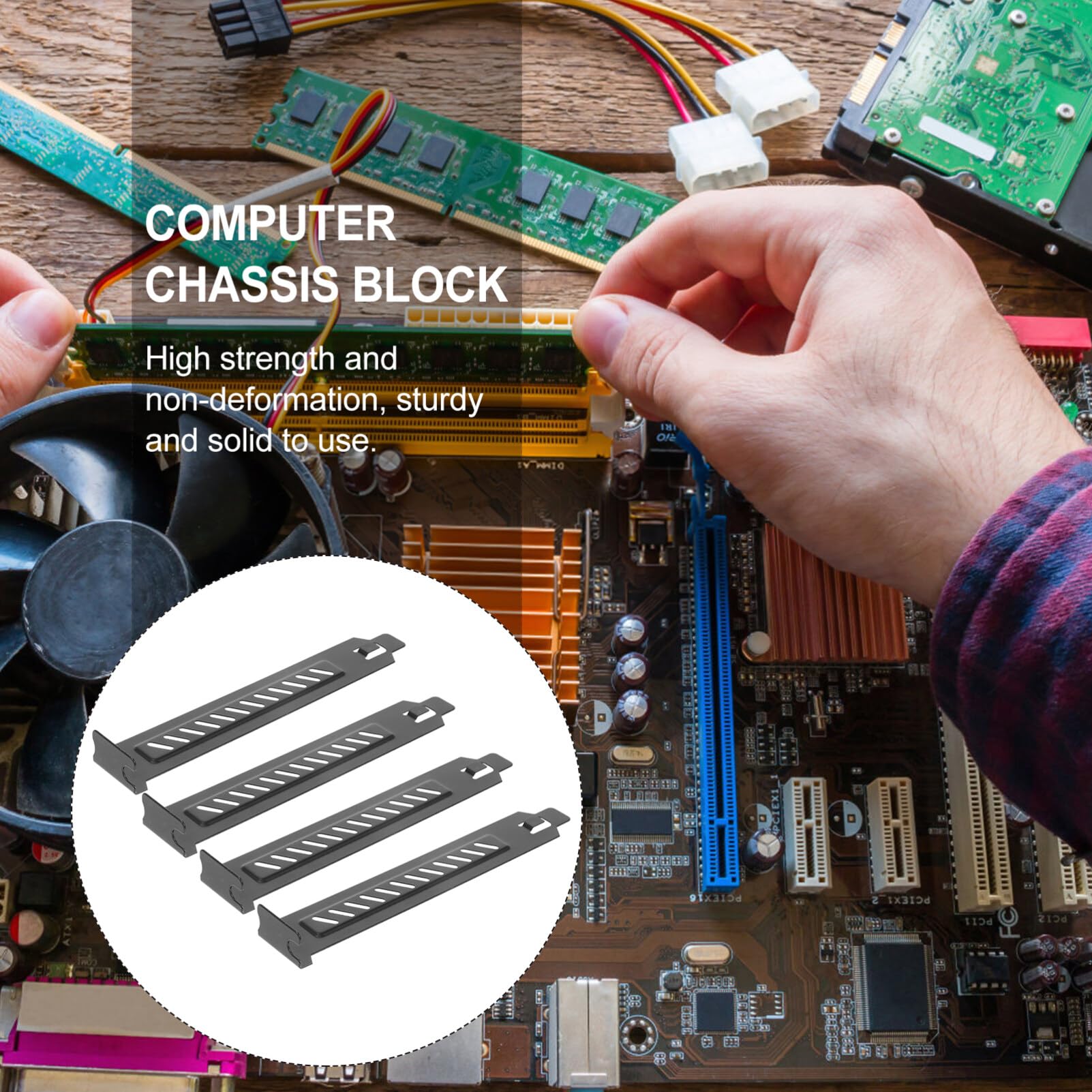 UKCOCO 20pcs Stainless Steel PCI Slot Covers - Blanking Plates for Computer Case, GPU Bezel, RGB Case Modding, Chassis Bits & Deflector | Perfect for PC Builds, Gaming Rigs & Custom Computer Modifications