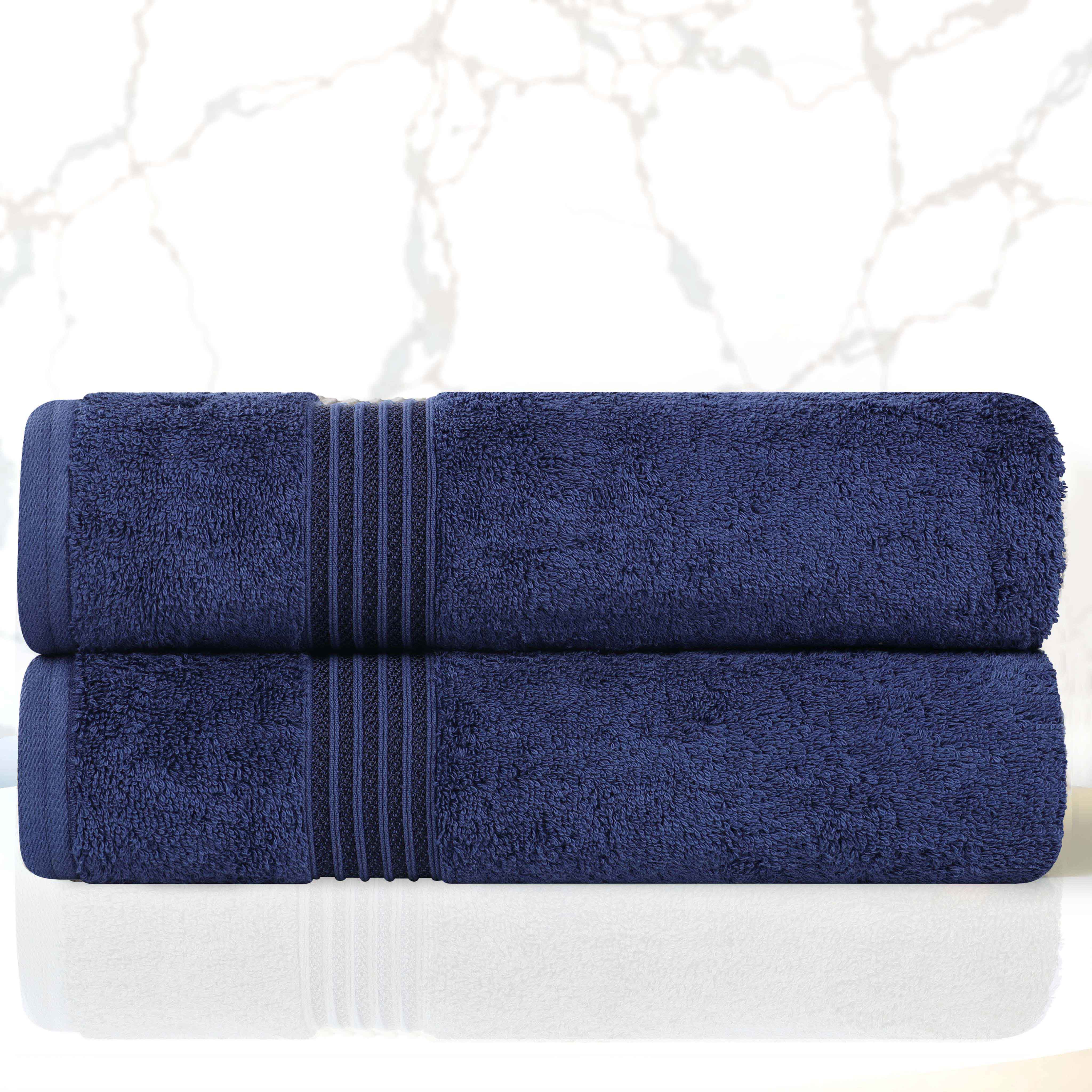 Premium Egyptian Cotton Bath Towels Set of 2 - Ultra Soft & Highly Absorbent - Luxury Bath & Spa, Beach, Gym Essentials for Home & Travel