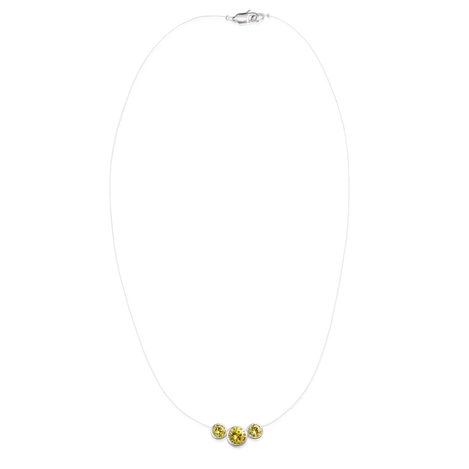 Lanna Illusion 3 Stone Necklace - Elegant Cubic Zirconia Pendant for Women | Perfect for Parties, Weddings & Date Nights