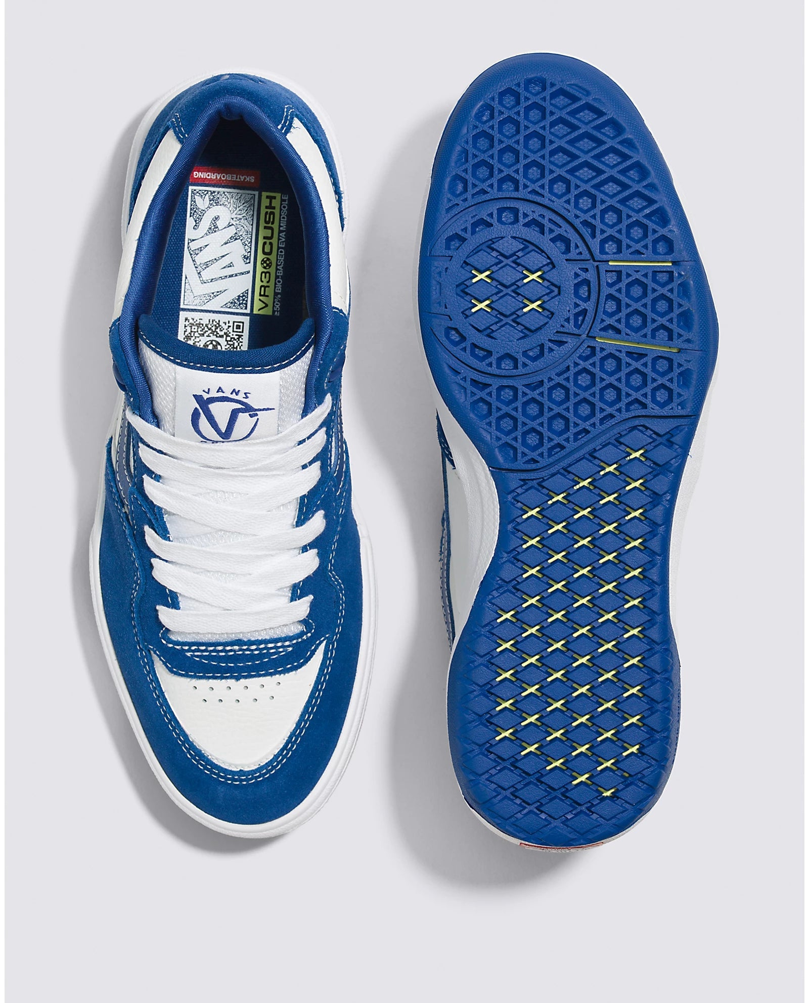 VANS Rowan 2 Skate Shoes for Men - True Blue & White Colorway - Comfortable Sneakers for Skateboarding, Casual Wear & Street Fashion
