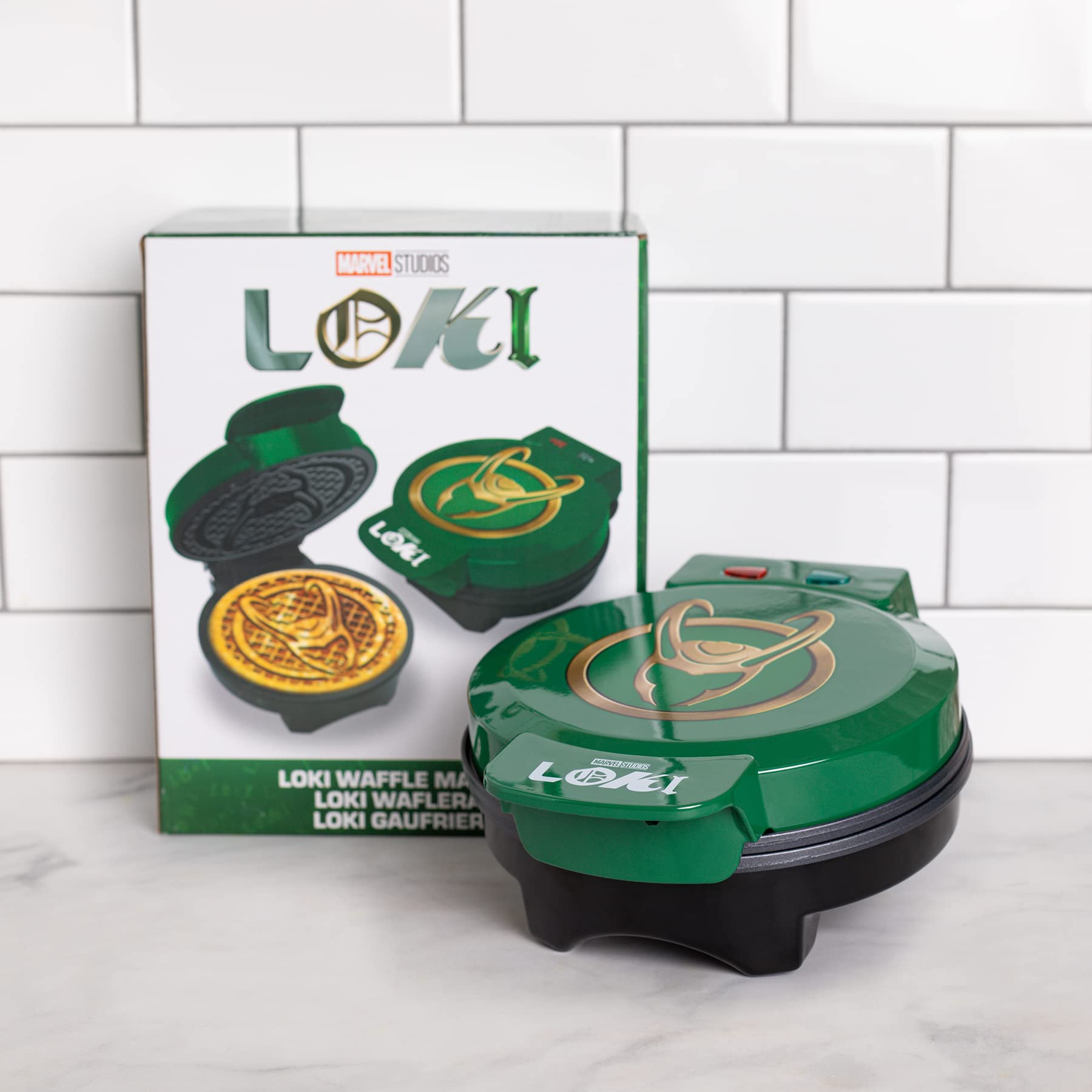Uncanny Brands Marvel Loki Waffle Maker - Make Loki Helmet Shaped Waffles - Fun Breakfast Iron for Kids & Adults - Perfect for Marvel Parties & Themed Breakfasts