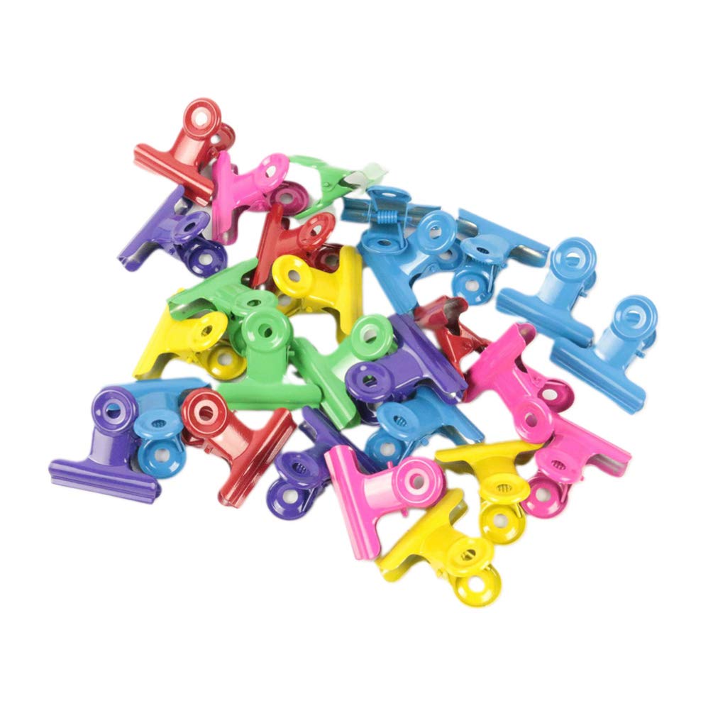 24-Piece Colorful Metal Binder Clips - Strong File Clamps for Office, School & Home Organization (Assorted Colors) - Perfect for Paperwork, Documents, Crafts & Bulletin Boards