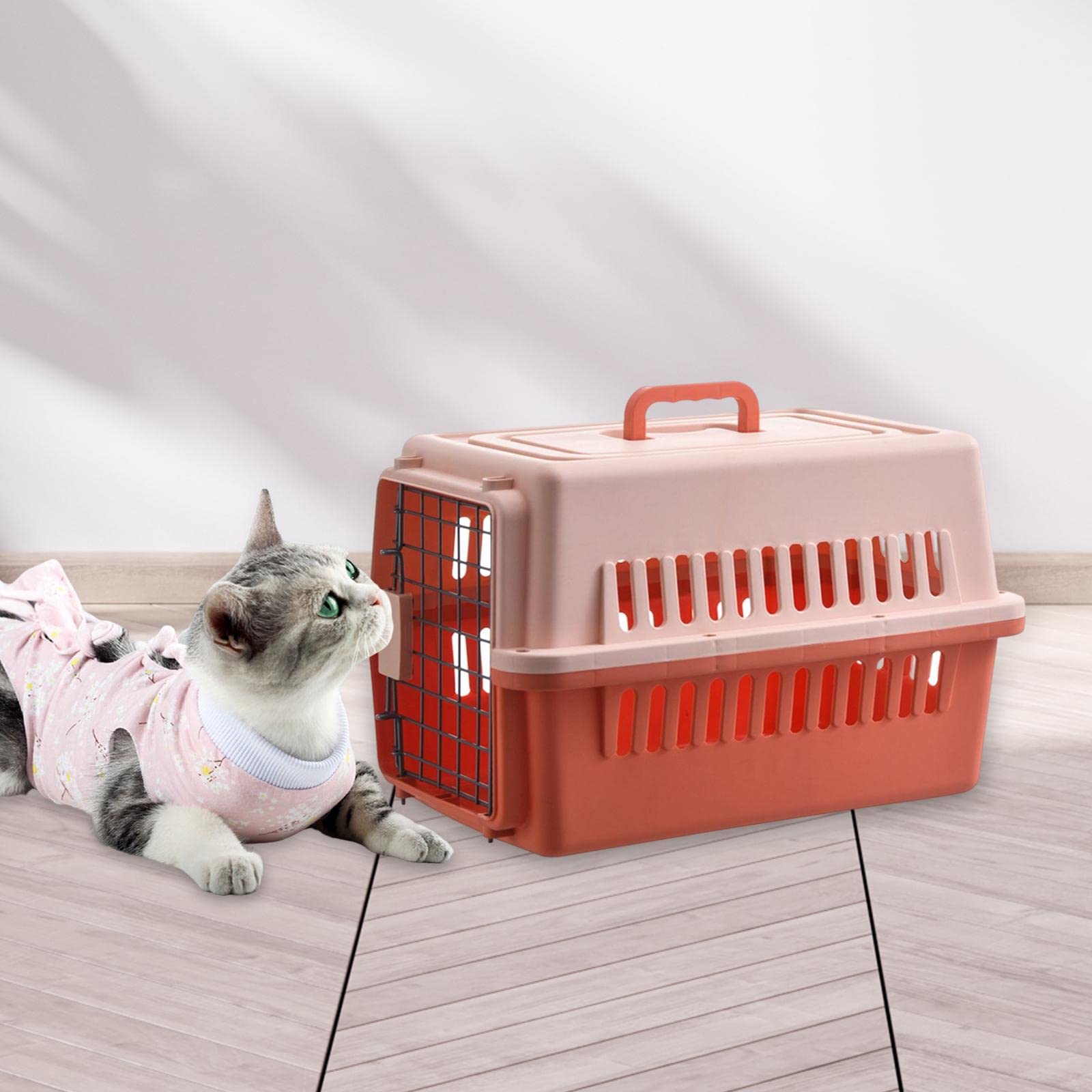 **Enakshi Hard-Sided Pet Carrier for Dogs & Cats - Orange Travel Kennel with Nest Tote Organizer | Durable Pet Crate for Airplane, Car & Vet Visits | Pet Supplies & Dog Travel Accessories**