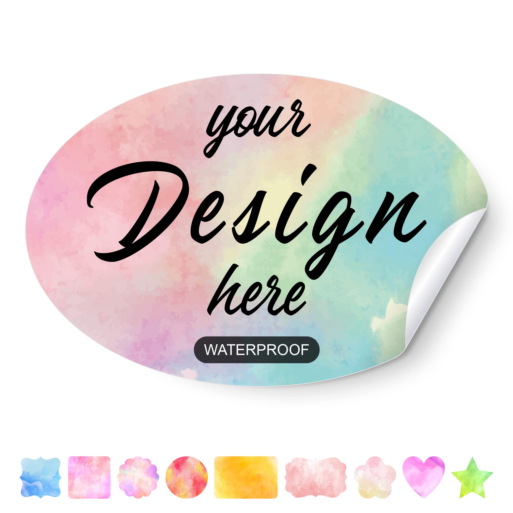 Custom Personalized Stickers & Labels - Create Your Own Design with Logo, Text, or Image - 100 Oval Stickers (6