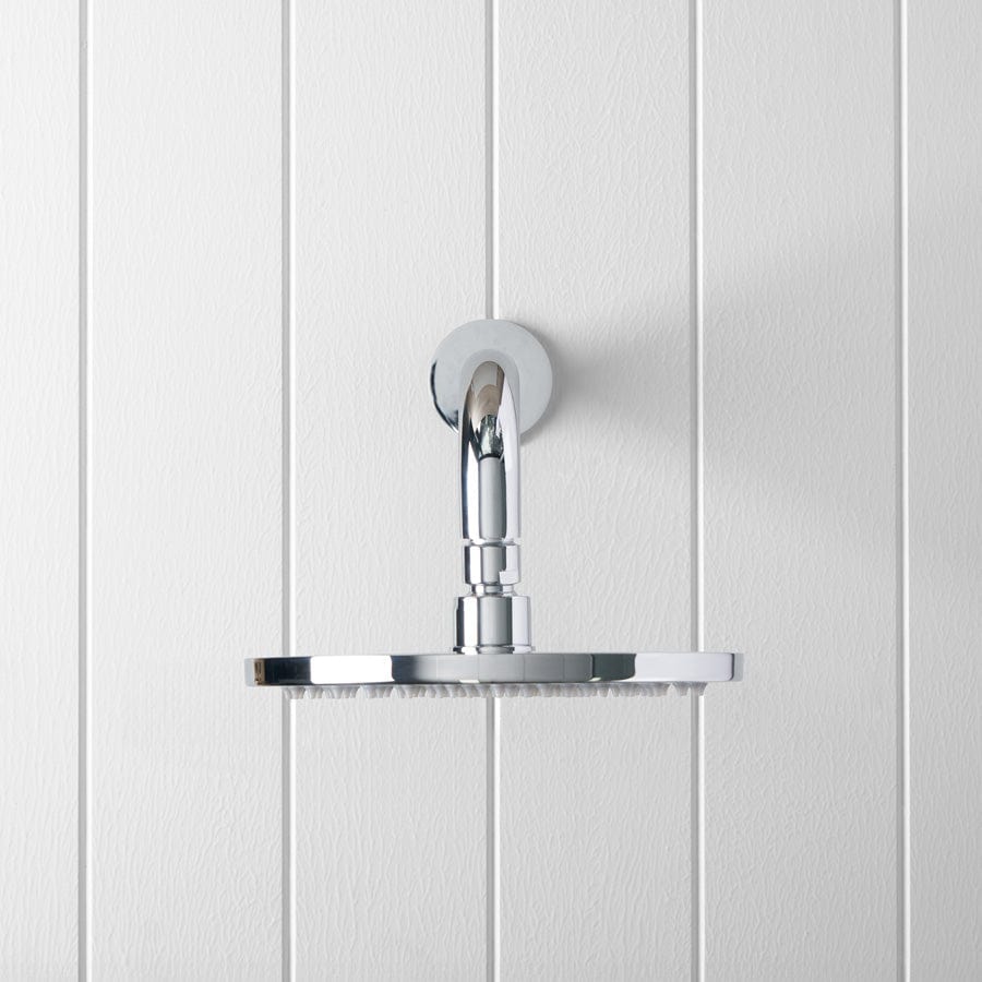 Chrome Wall Mounted Shower Arm and Shower Head - 200mm Adjustable Extension for Bathroom and Shower Stall