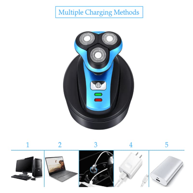 5D Electric Razor for Men - Floating Triple Blade Cordless Shaver with USB Charging | Waterproof Body Washable Beard Trimmer for Face, Head & Body Grooming | Perfect for Travel, Gym & Daily Shaving Routine