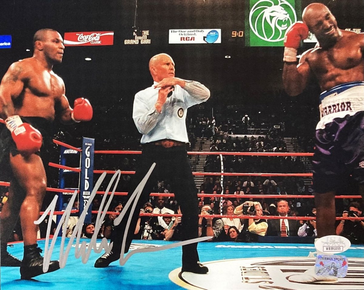 Mike Tyson Signed 8x10 Holyfield Ear Bite Boxing Photo with JSA COA - Authentic Collectible Memorabilia for Boxing Fans & Sports Enthusiasts - Perfect for Man Cave, Sports Bar, or Collector's Display