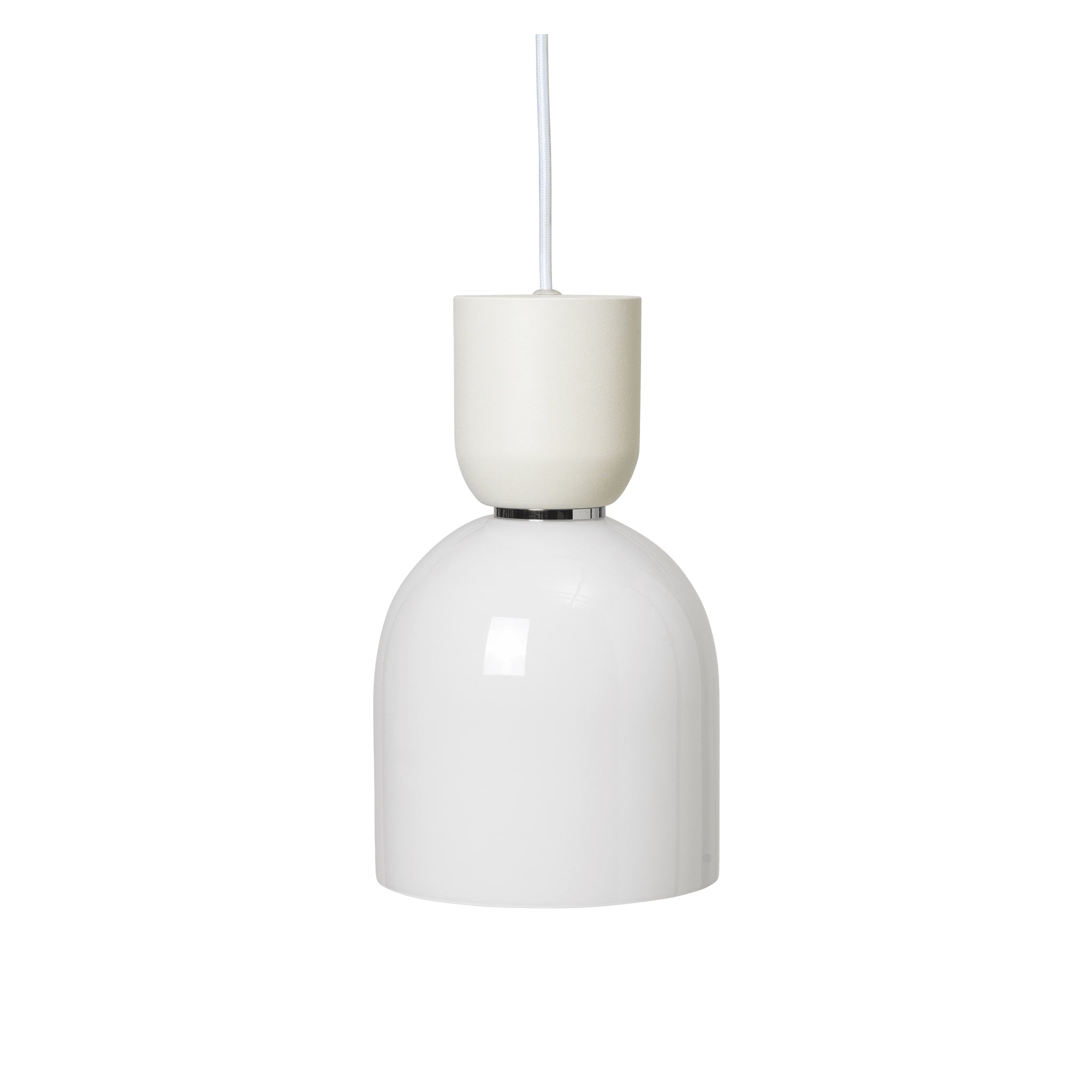 FERM LIVING Collect Pendant Light - Modern White Glass Bell Shade for Dining Room, Kitchen Island & Bedroom Lighting