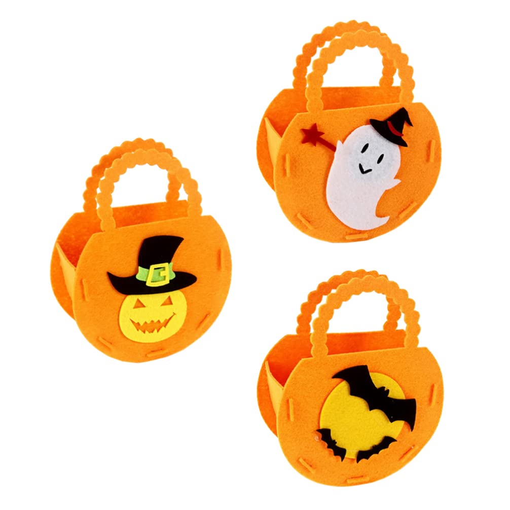 **iFundom Halloween Candy Gift Bags - 3pcs Non-Woven Trick or Treat Totes with Bat, Ghost & Pumpkin Designs - Bulk Party Favor Bags for Toys, Cookies & Goodies - Perfect for Halloween Parties, School Events & Neighborhood Trick-or-Treating**