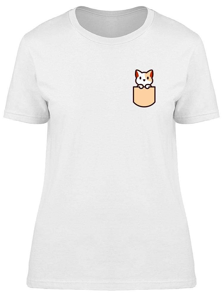 Women's Cat in The Pocket Graphic T-Shirt - Cute Casual Tee for Everyday Wear, Outings & Cat Lovers