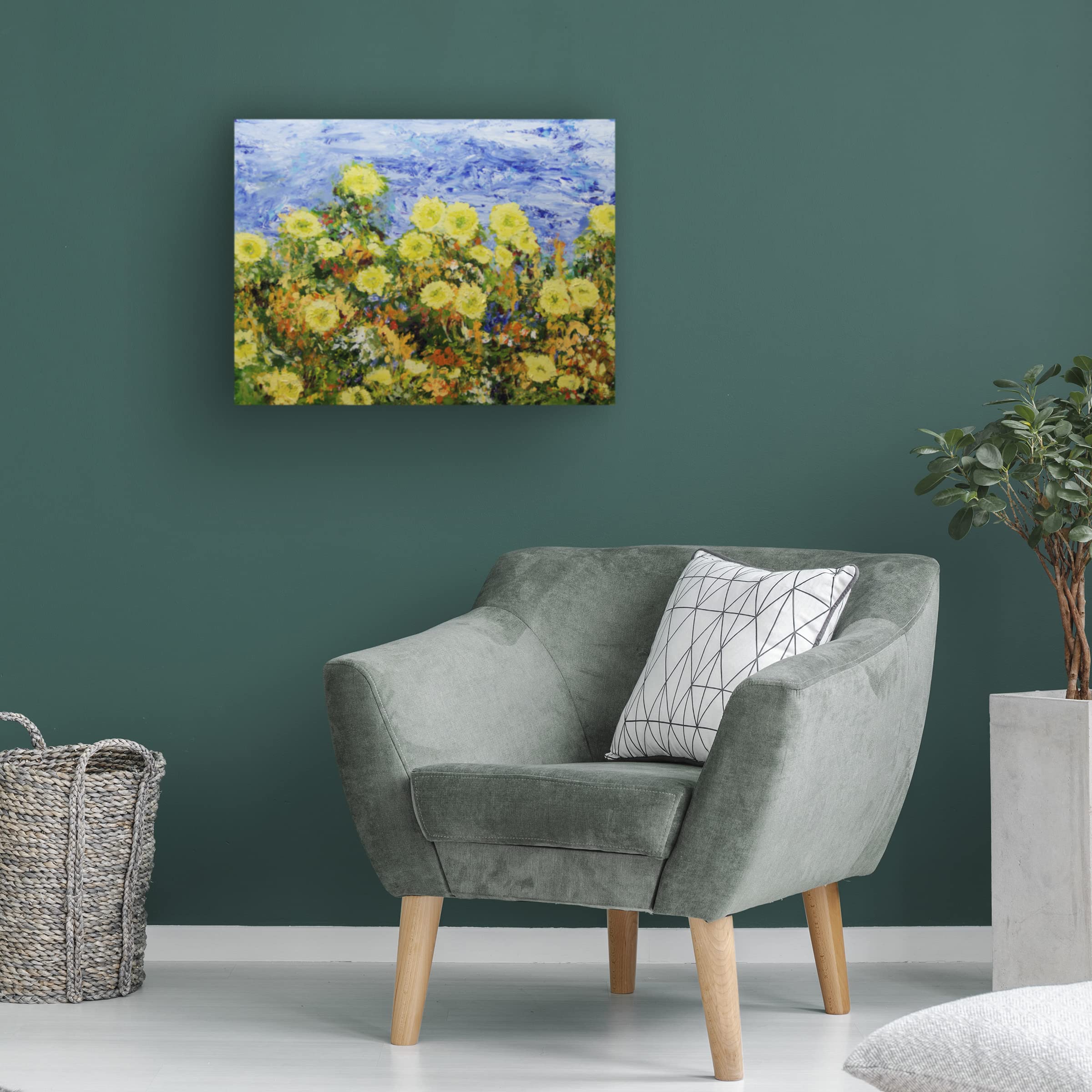 Trademark Fine Art 'Storm Over Summer Garden' Canvas Art by Allan Friedlander - Stunning Landscape Wall Decor for Living Room, Bedroom & Office