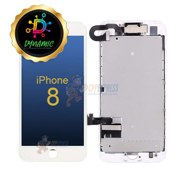 Original iPhone 8 / iPhone SE 2nd Gen LCD Display Touch Screen Digitizer Assembly with Back Plate - White Replacement Part for DIY Repair | Home & Professional Use