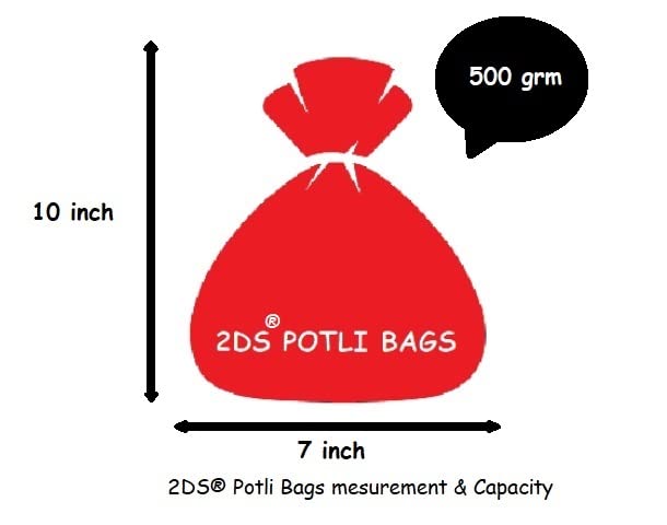 2DS Women's Gota Work Silk Potli Bags Set - Elegant Indian Handmade Clutch Purses for Weddings, Parties & Festive Occasions