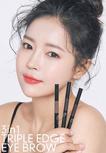 BOM 3-in-1 Eyebrow Pencil with Blender & Spoolie - Waterproof, Long-Lasting, Natural Look - Choco Brown - Perfect for Everyday Makeup, Travel & On-the-Go Touch Ups
