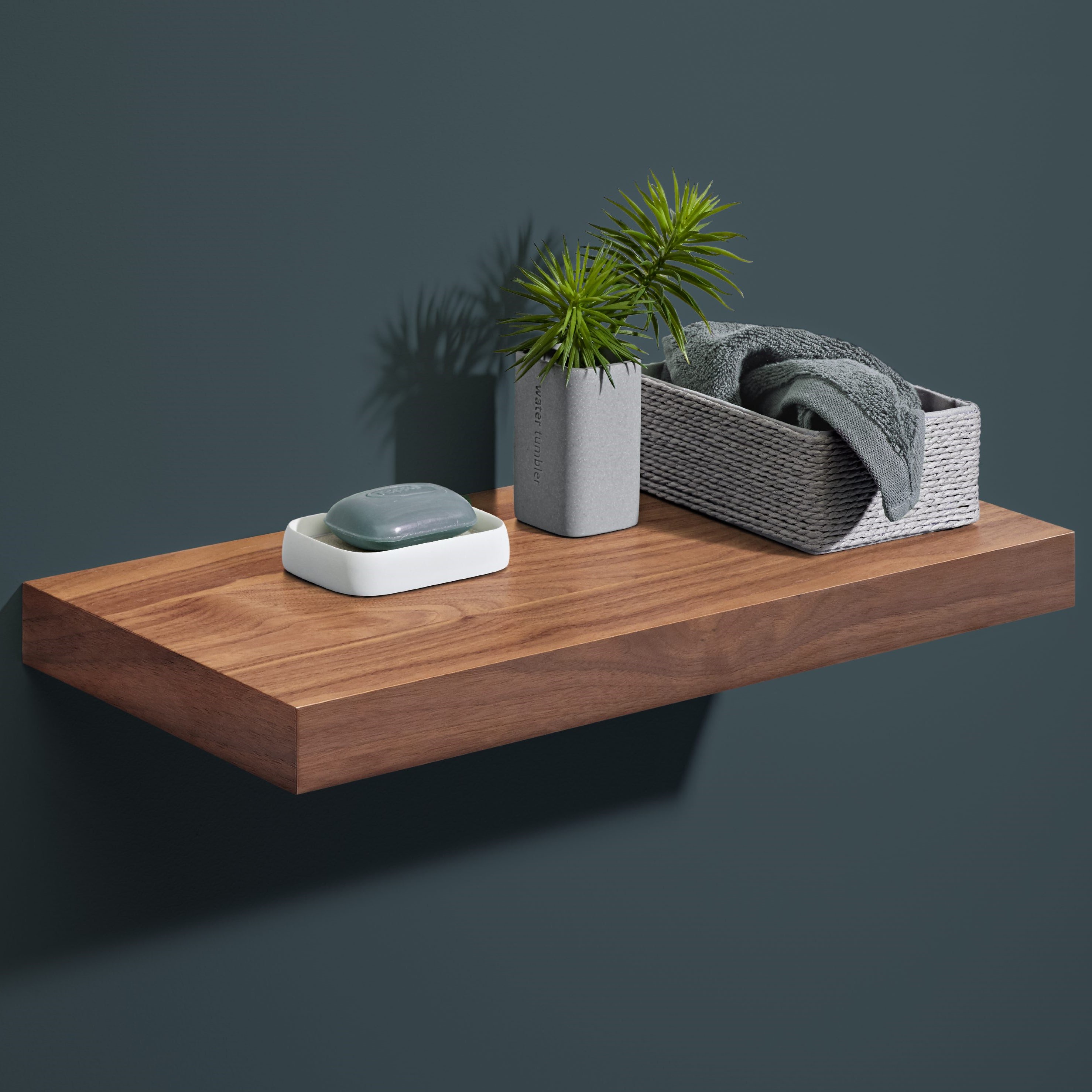 Modern Floating Shelf 2 Inch Thick - Wall Mounted Wood Shelves for Living Room, Bedroom, Kitchen - Perfect for Displaying Books, Photos & Decor