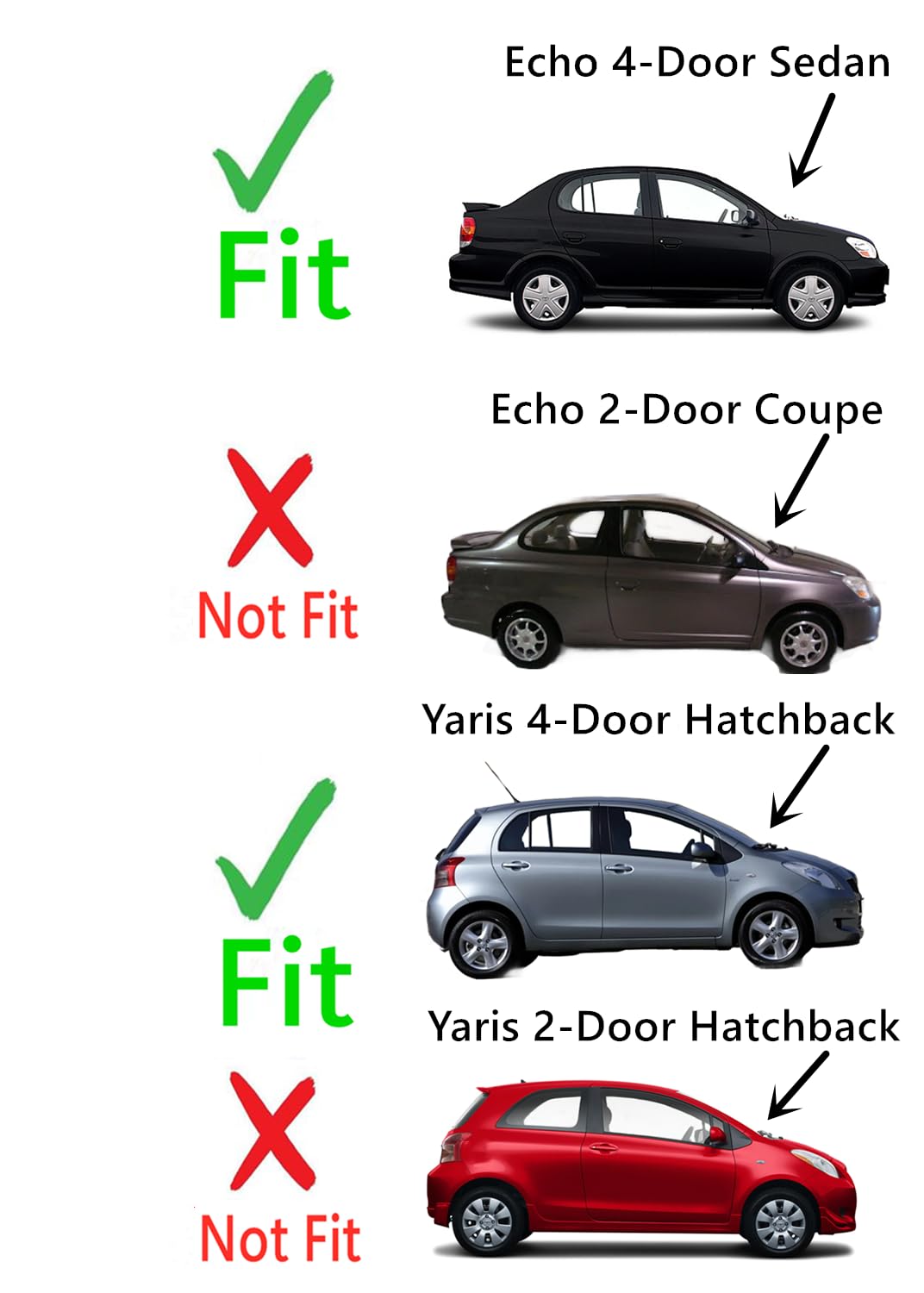 Toyota Echo & Yaris Passenger Side Front Door Window Glass Replacement - Compatible with 2000-2005 Echo Sedan & 2004-2005 Yaris Hatchback - Perfect for DIY Auto Glass Repair & Vehicle Maintenance