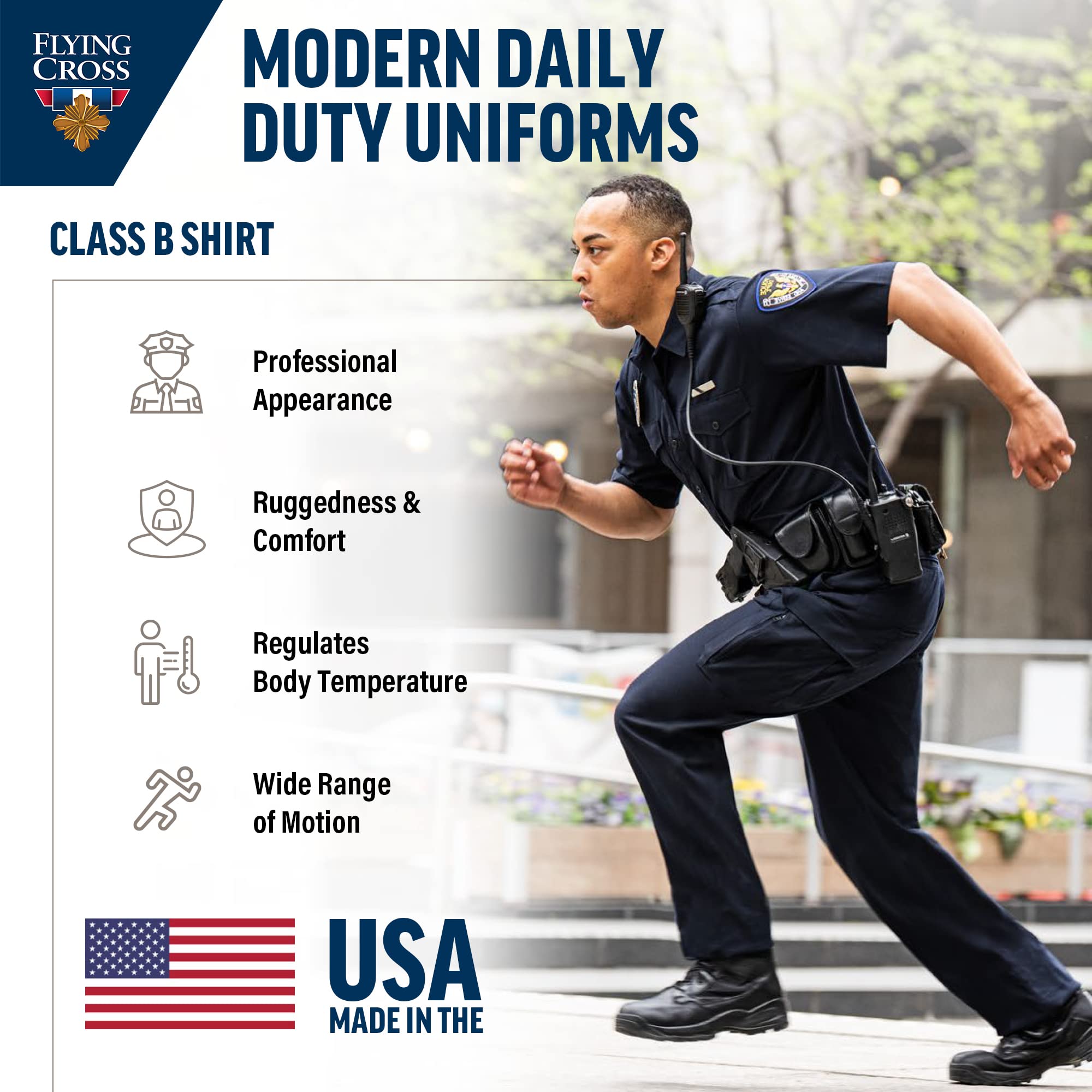FX STAT Men's Law Enforcement Shirts - Police, Sheriff, EMT, Firefighter, Paramedic & Security Short Sleeve Uniform Shirts | Professional Duty Wear for First Responders & Public Safety Officers