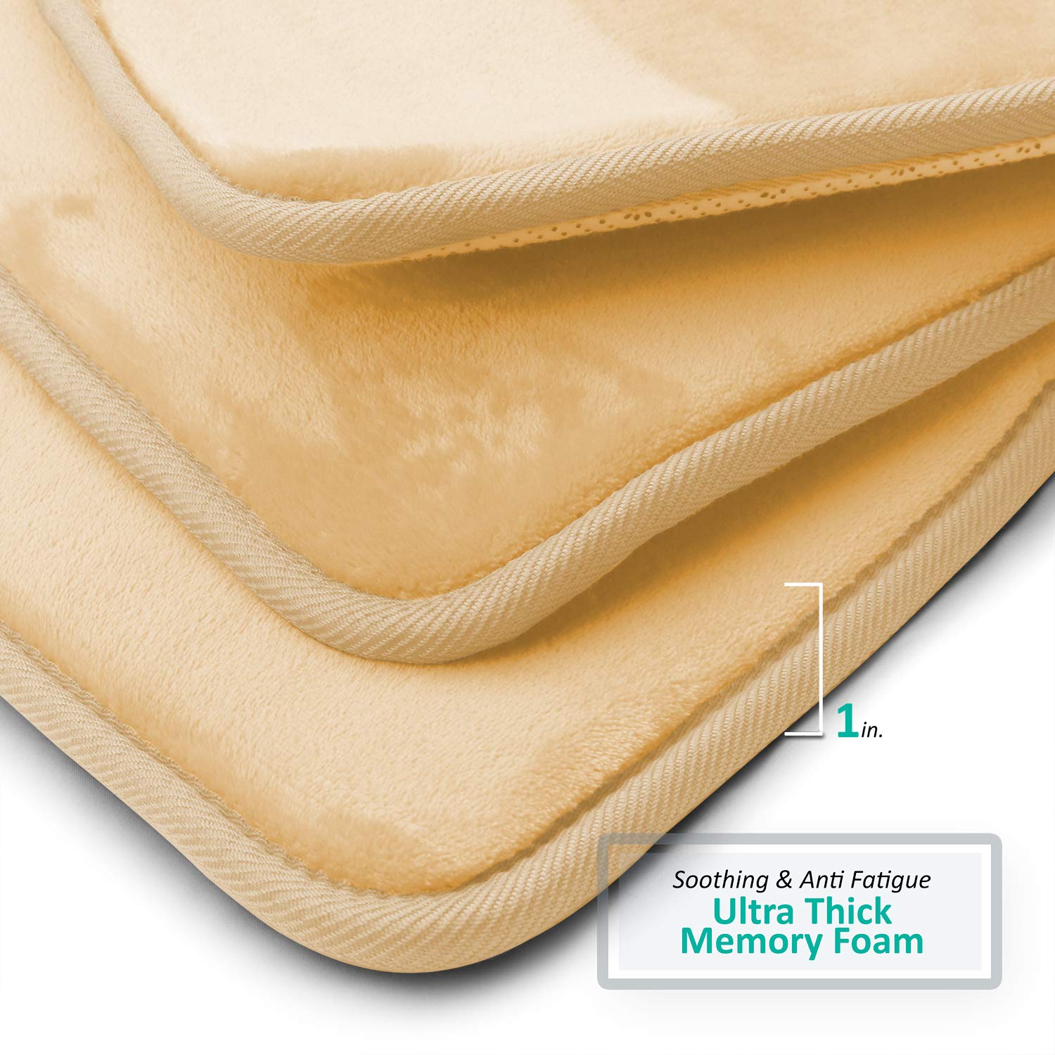 Clara Clark Memory Foam Bath Mat Set of 2 - Ultra Soft Non-Slip Bathroom Rug, Super Absorbent & Fast Drying, Machine Washable (20