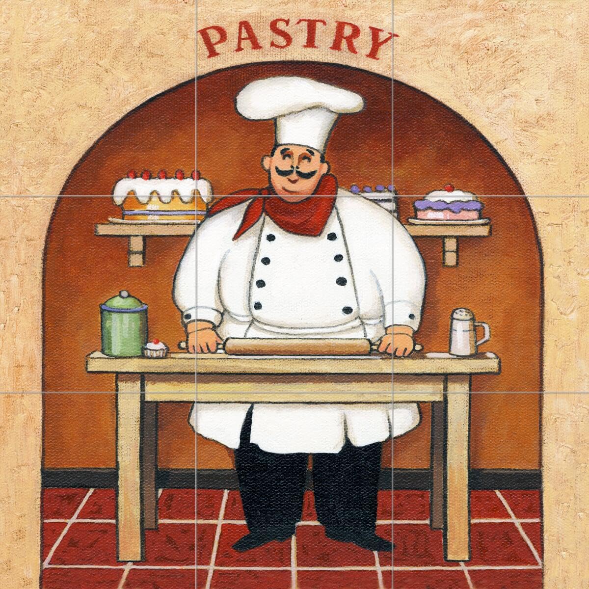 Premium Ceramic Backsplash Tile Mural for Kitchen & Bathroom - Chef & Pastry Design by John Zaccheo - Perfect for Home Renovation & Gourmet Cooking Spaces