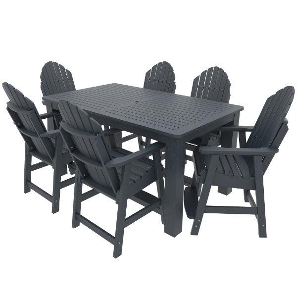 Muskoka 7-Piece Counter Bistro Dining Set - Patio Bar Height Table & Stools for Outdoor Entertaining & Small Space Dining